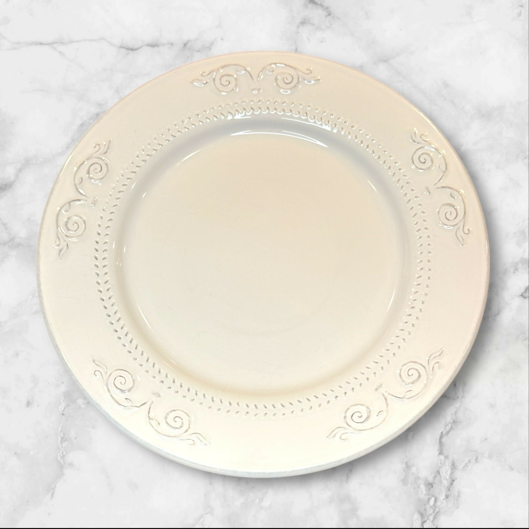 Mateceramica Portugal Embossed Stoneware Plates Set of 3 | Fair Condition
