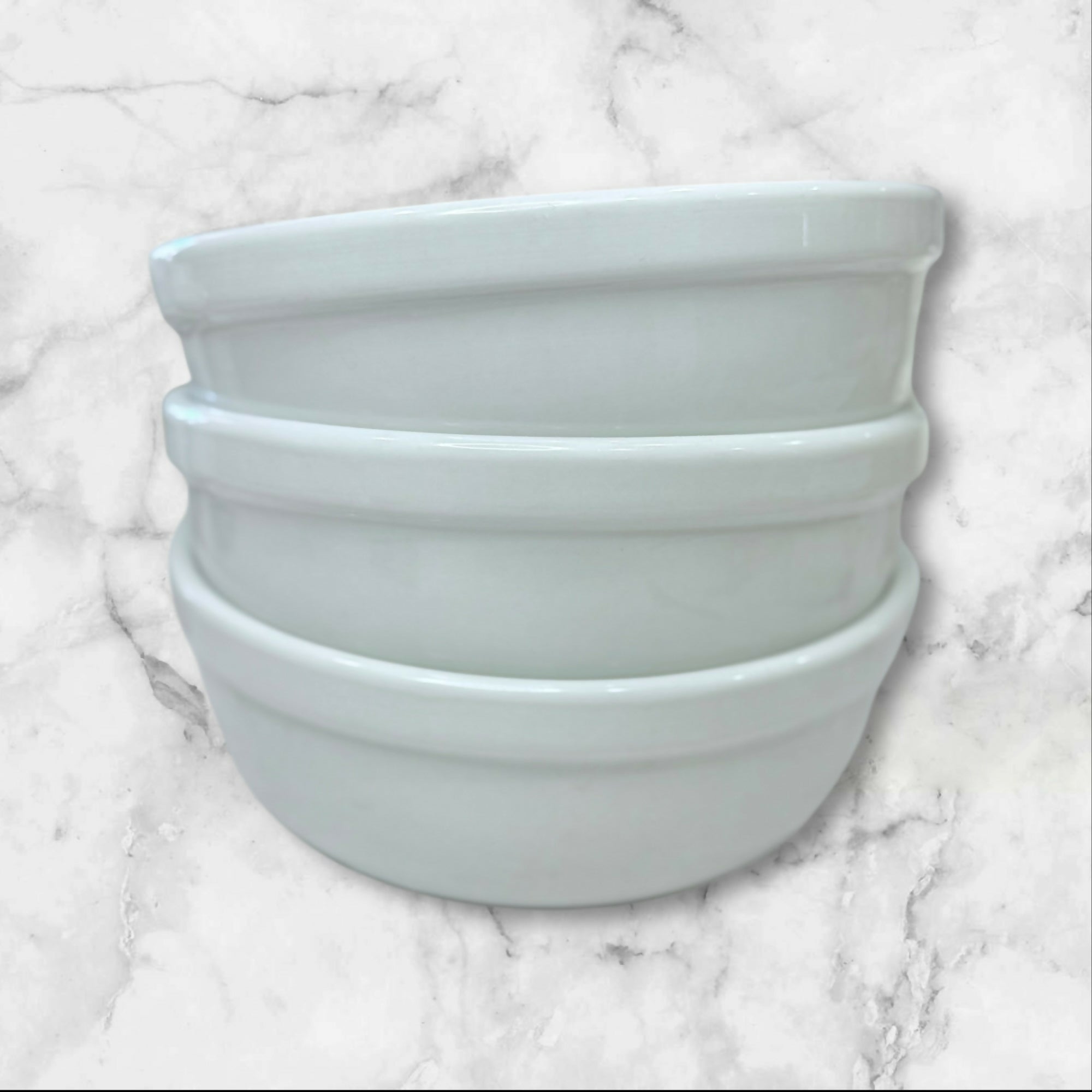Pottery Barn Du Jour White Coupe Cereal Bowls | Set of 3 | Great Condition