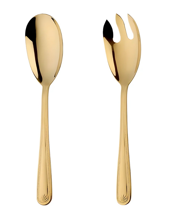 Anygleam Gold Giant Spoon & Fork Set – 2-Piece Stainless Steel