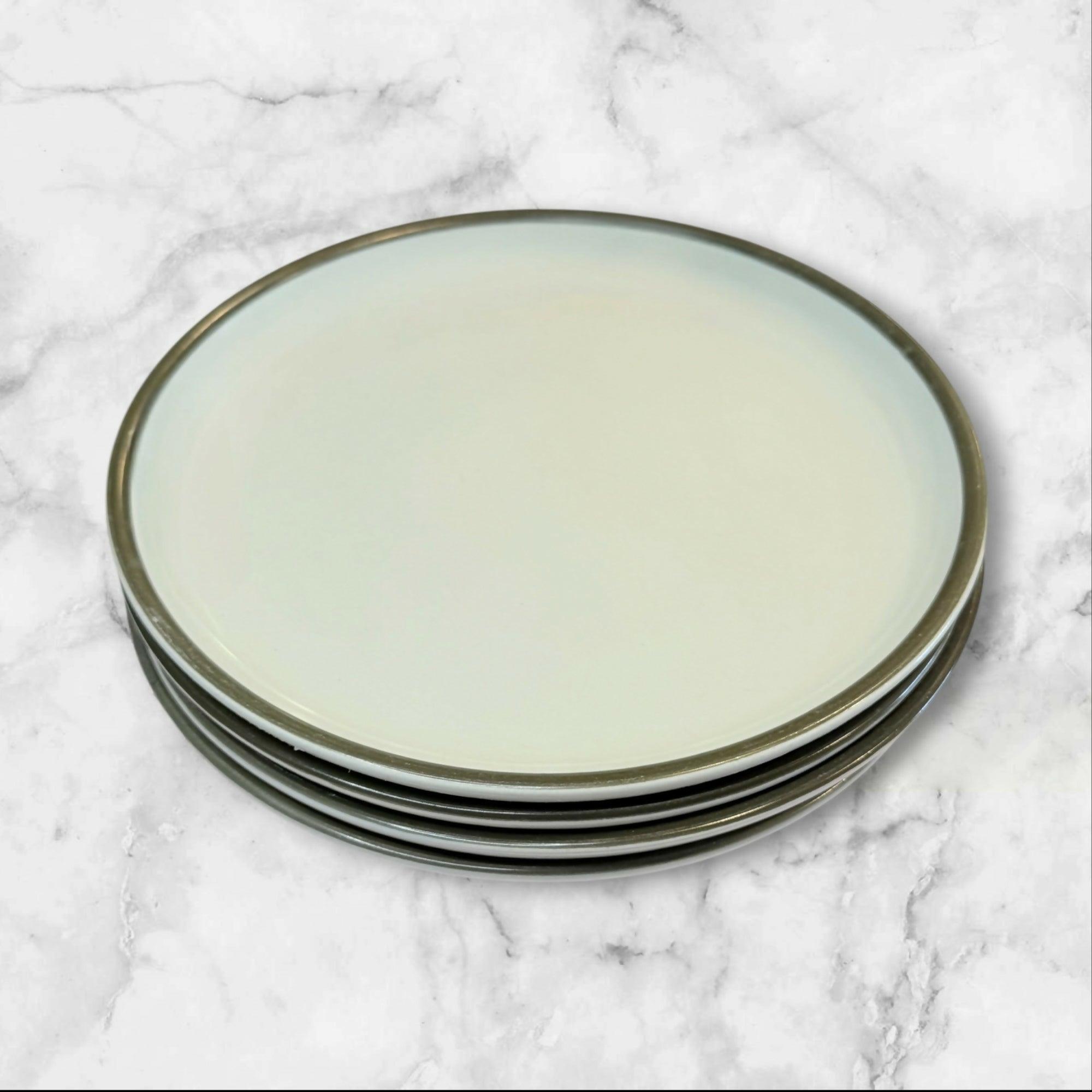 Denby Langley Camelot Dark Green Dinner Plates | Set of 4 | Stoneware | Great Condition