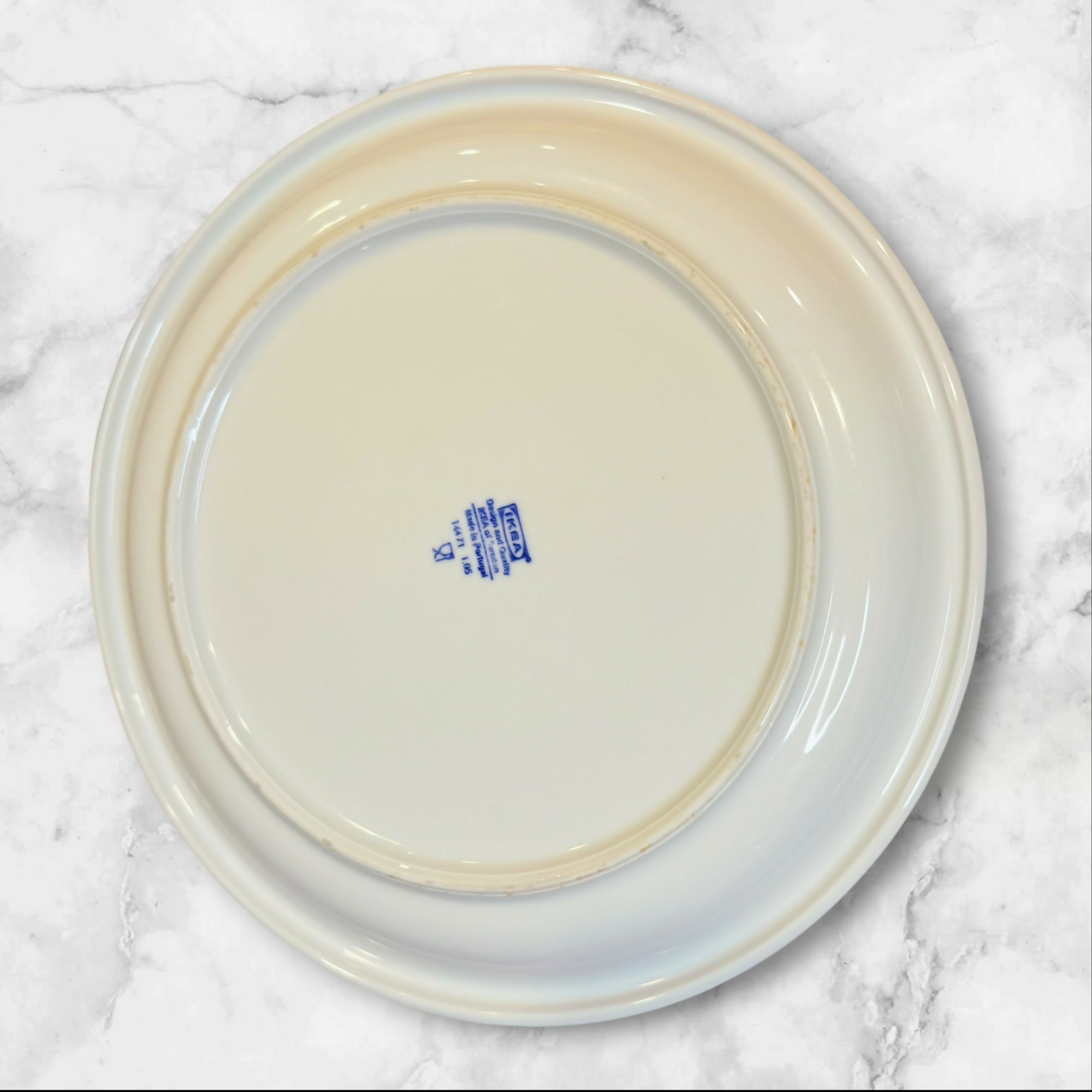 IKEA Rondo White Dinner Plates Set of 4 Vintage Made in Portugal