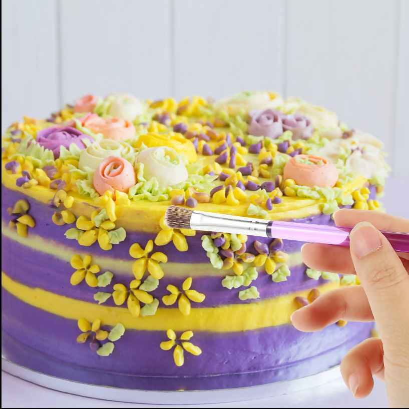 Anygleam Cake Brush Purple 2PCS Set Icing Fondant Pastry Baking Confectionery Tools