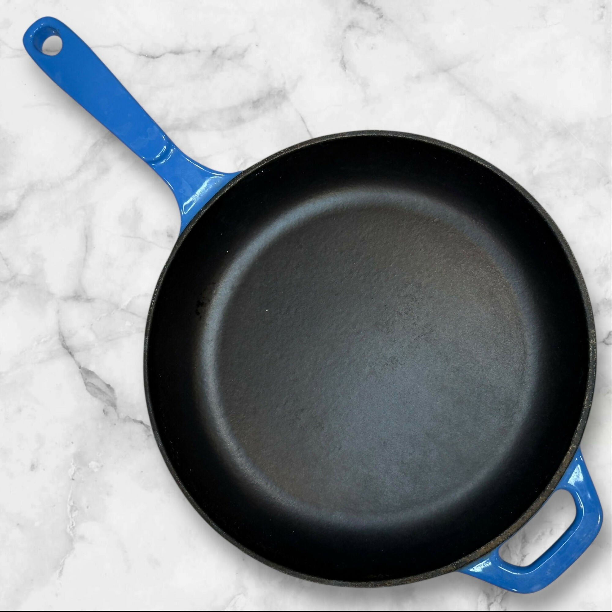 Lodge Enamel Cast Iron Skillet Fry Pan Blue 10.75” | Excellent Condition