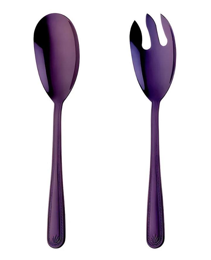 Anygleam Purple Giant Spoon & Fork Set – 2-Piece Stainless Steel