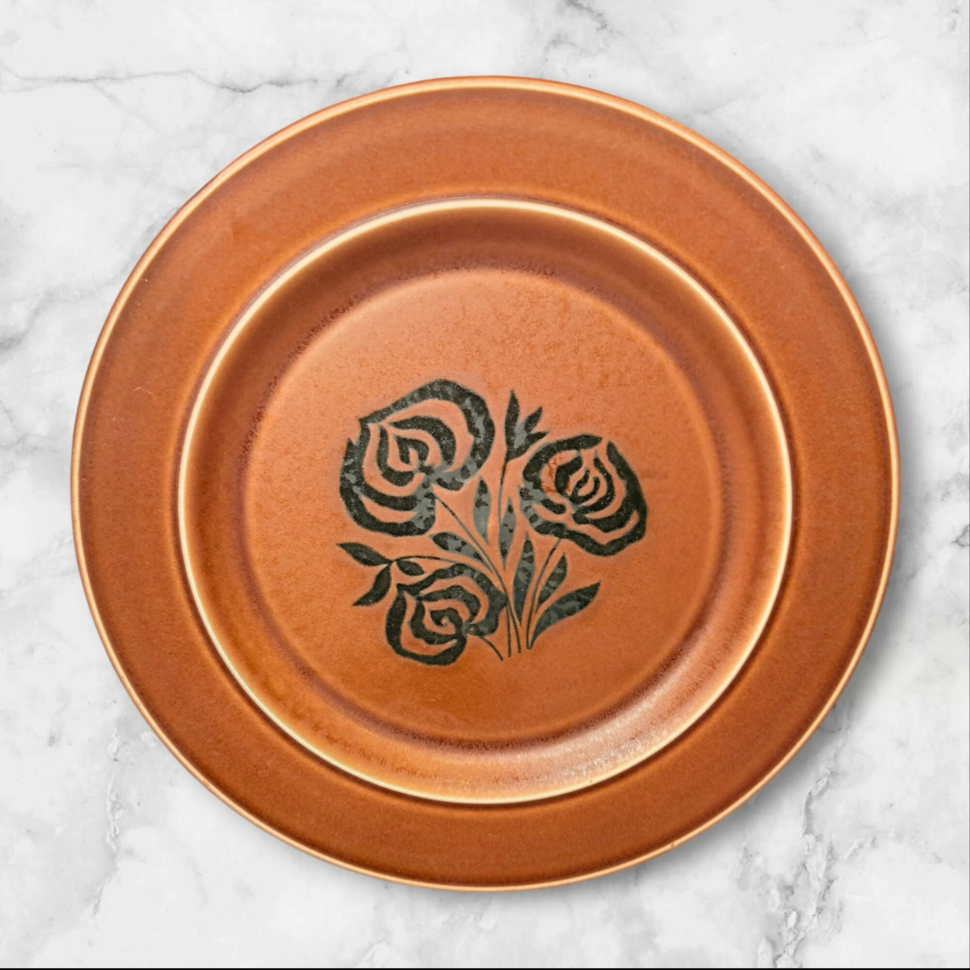 Castleton Independence Stoneware Rose Dinner Plates | Set of 4 | Great Condition