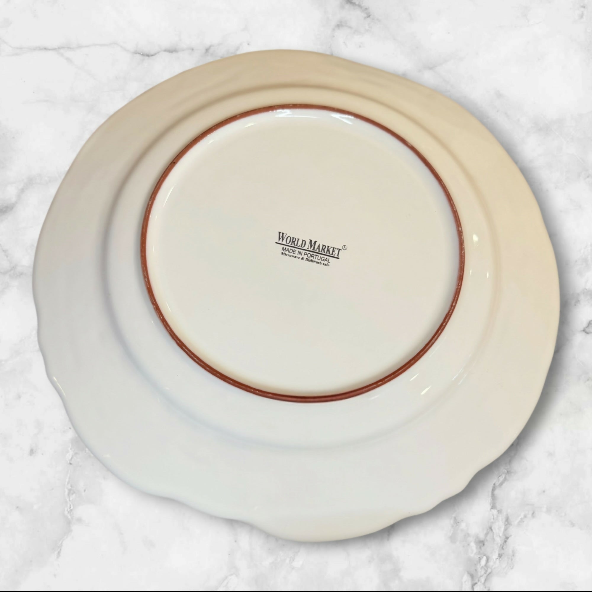 World Market White Provencal Dinner Plates | Gently Used Set of 5