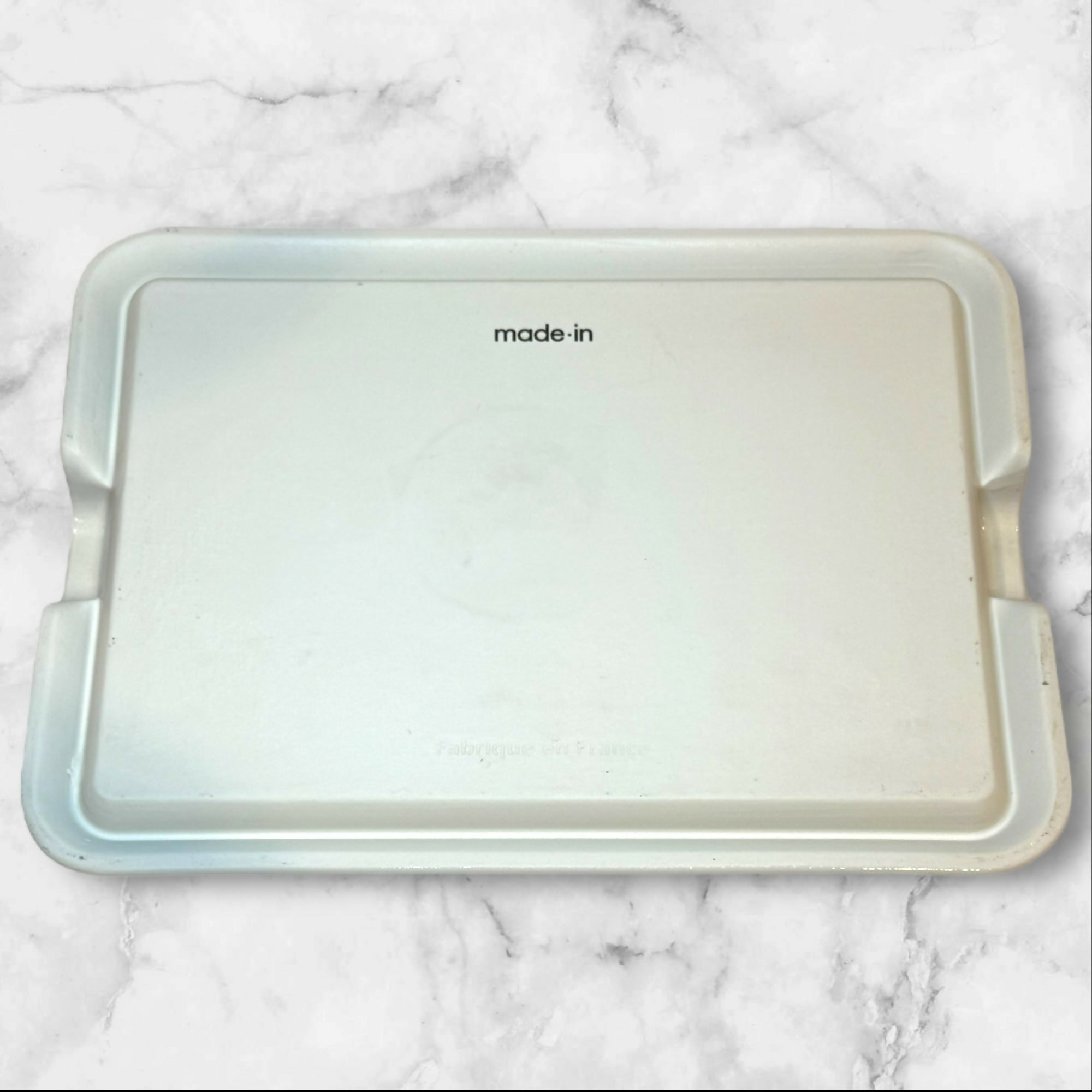 Made In France Rectangular Baking Dish | White Enamel | Excellent Condition
