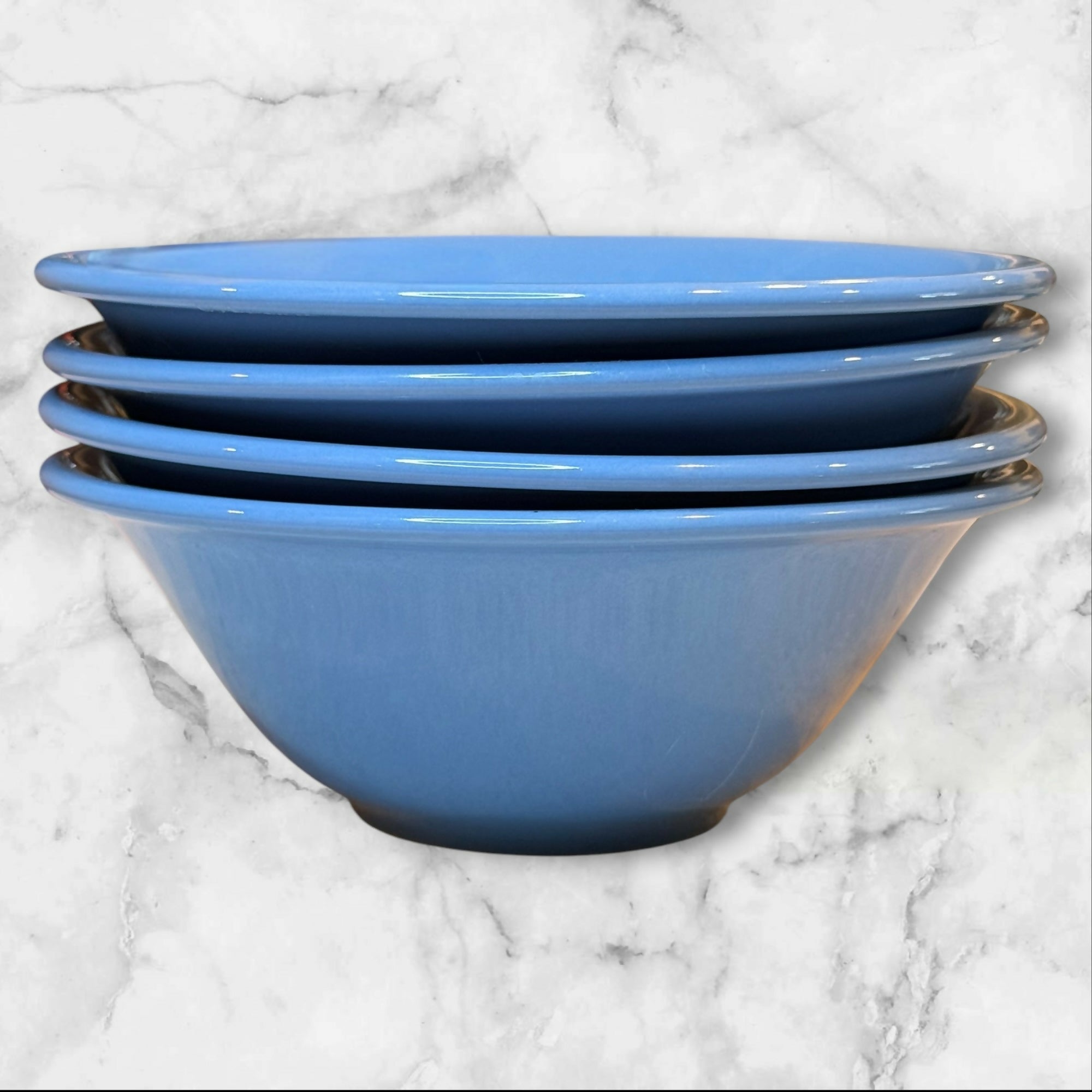 Baker Hart & Stuart Blue Stoneware Bowls | Set of 4 | Japan | Excellent Condition