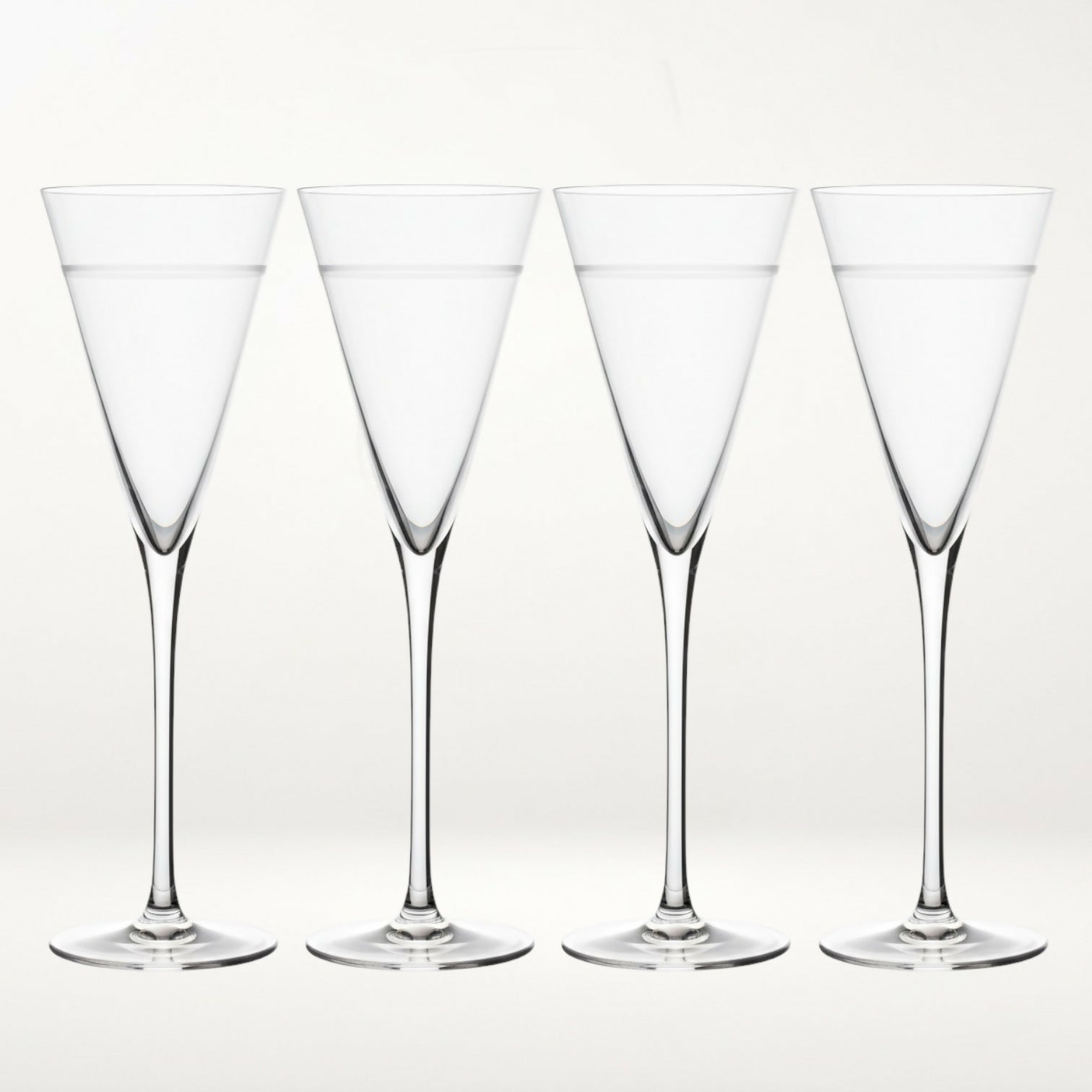 Crate & Barrel Callaway Fluted Champagne Glasses | Set of 4 | Excellent Condition