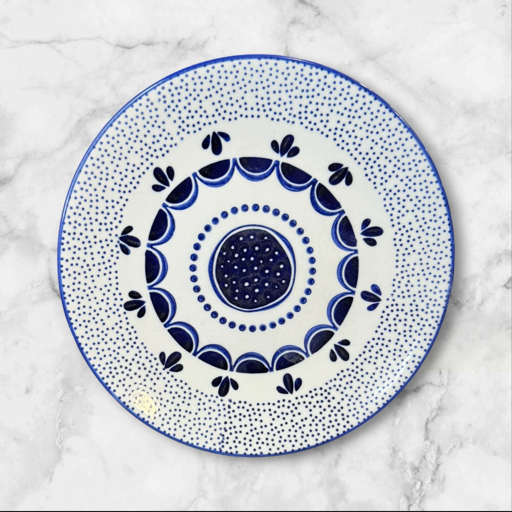 West Elm Collector’s Editions Blue Dot Luncheon Plates Set of 4 | Gently Used