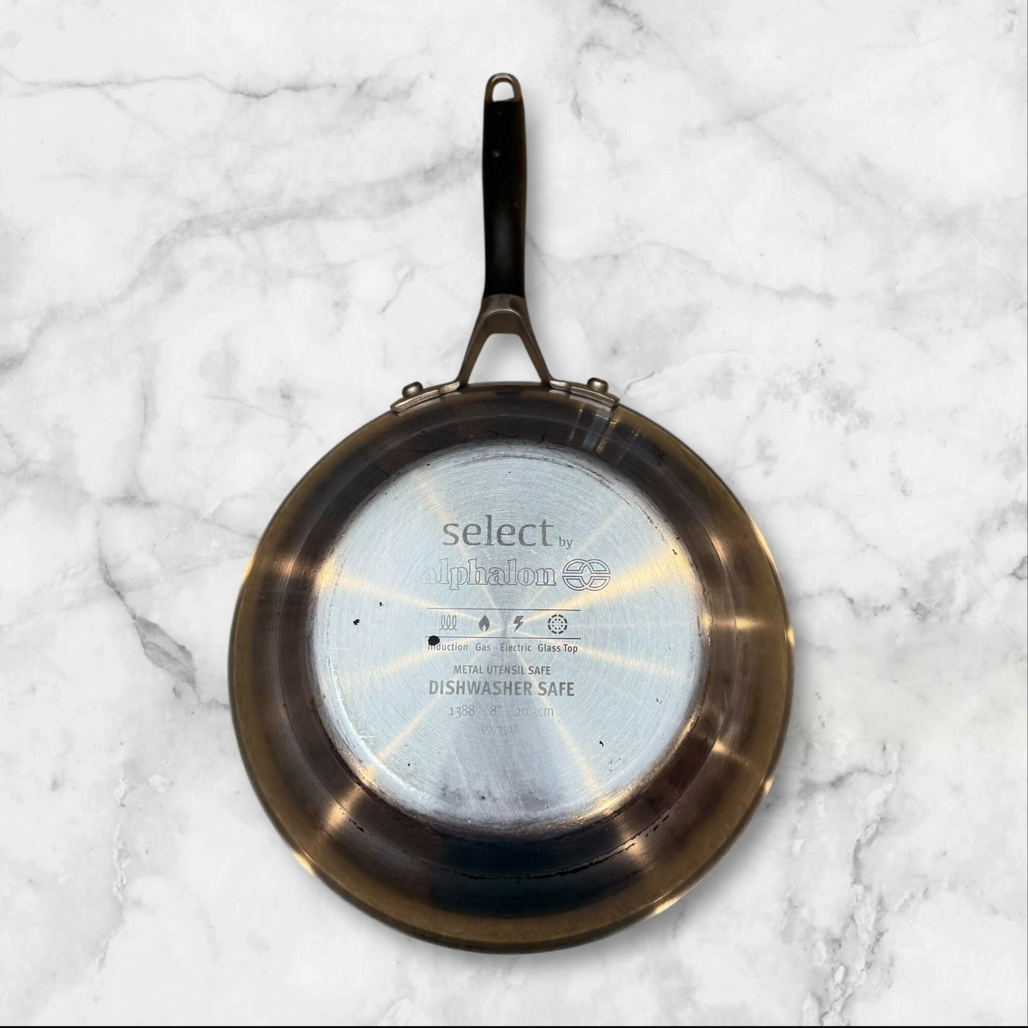 Select by Calphalon Stainless Fry Pan | 8” Skillet w/ Rubber Handle | Great