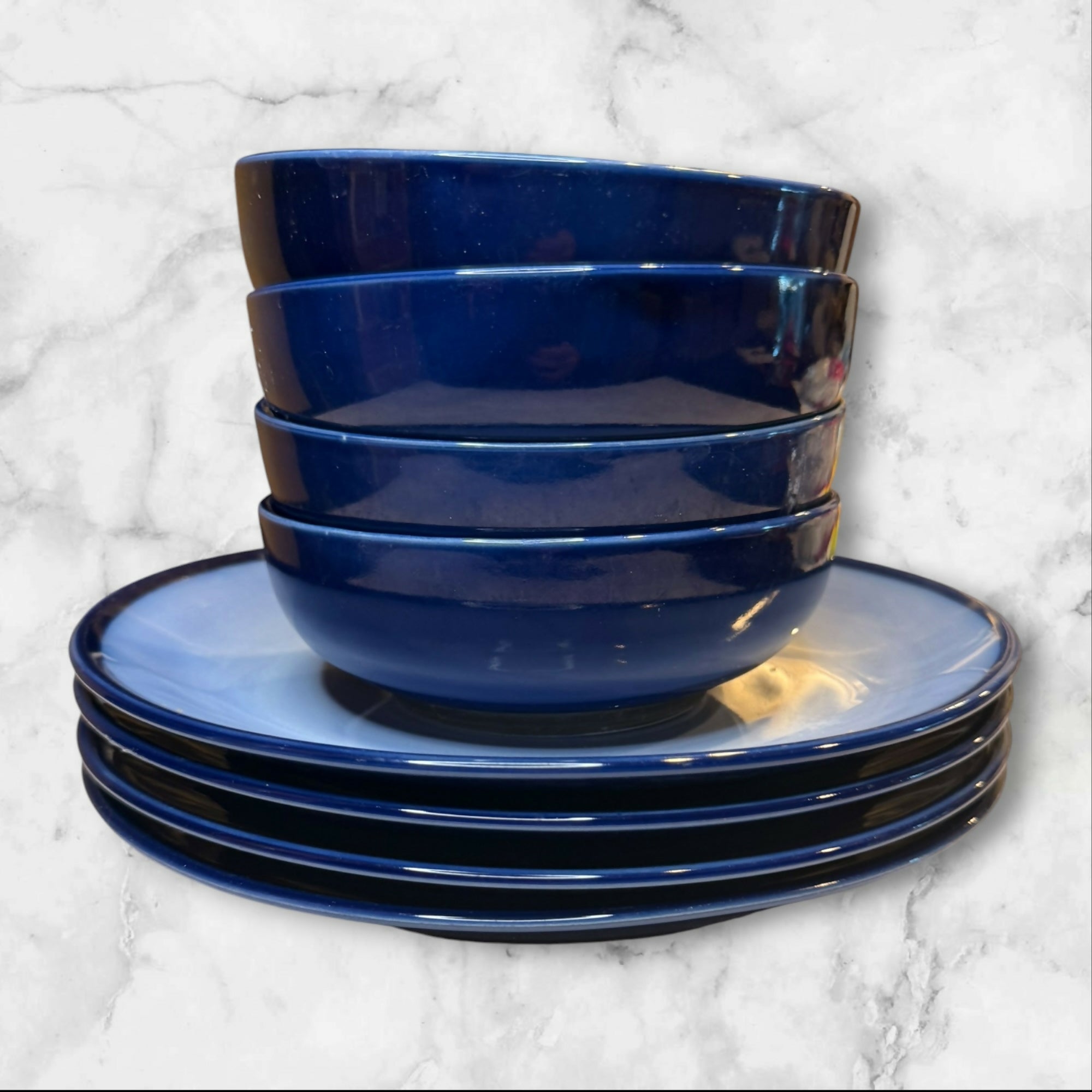 Sango Nova Blue Dinnerware Set | 8 Pieces | Great Condition