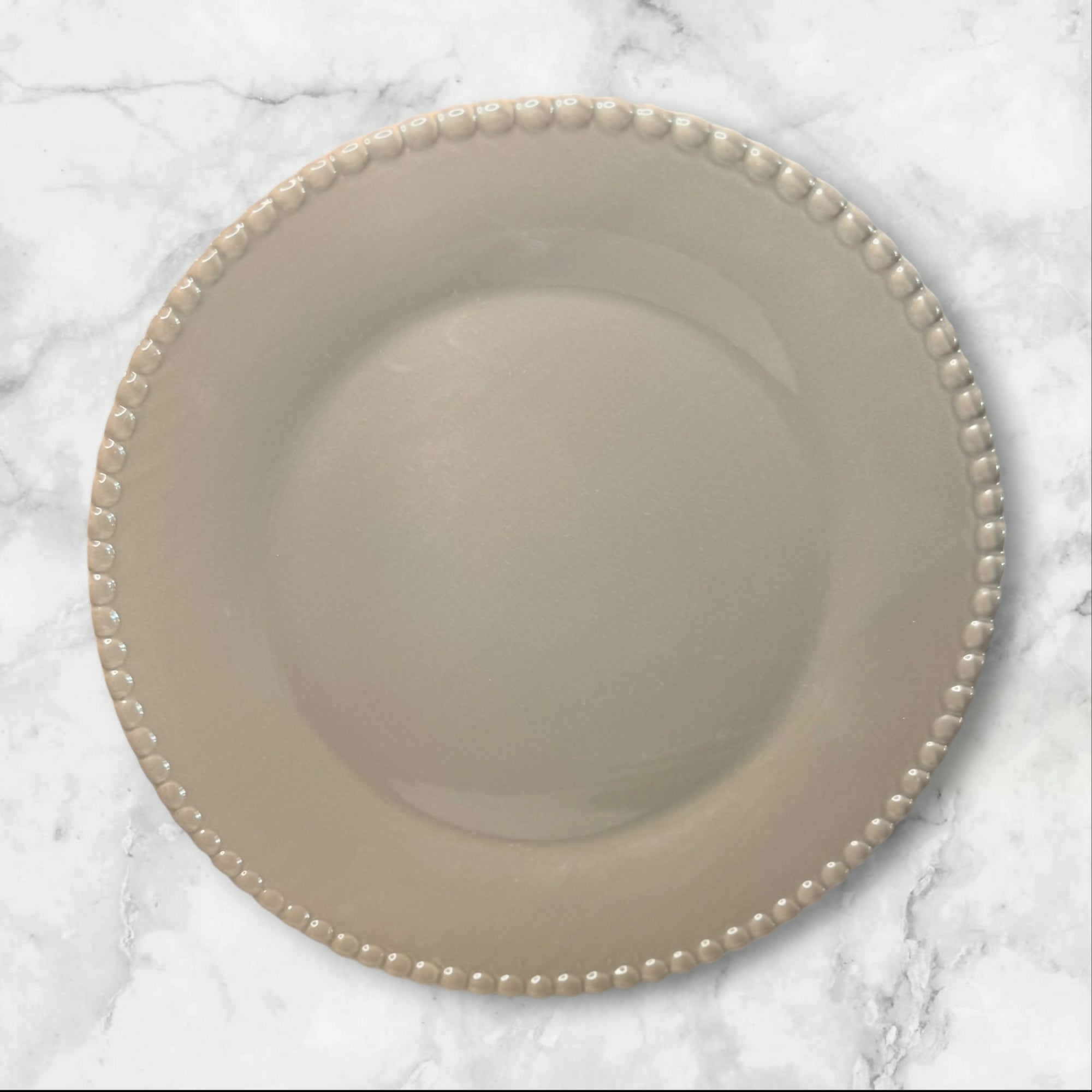 Pier 1 Beaded Gray Stoneware Dinner Plates | Set of 4 | Great Condition