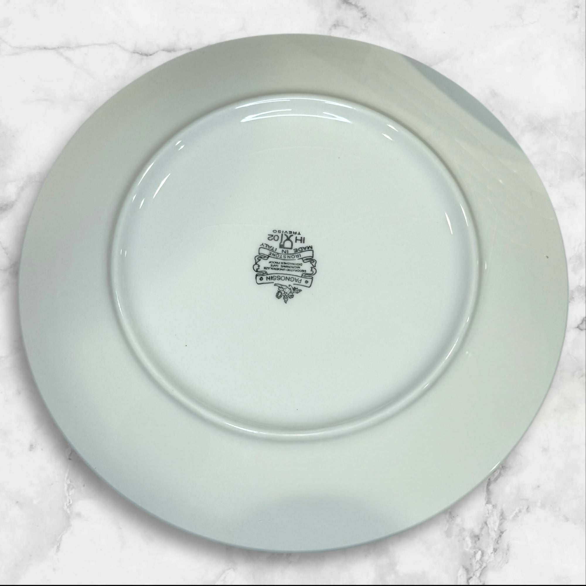 Pagnossin Treviso Maroon Rim Dinner Plates | Set of 4 | Good Condition
