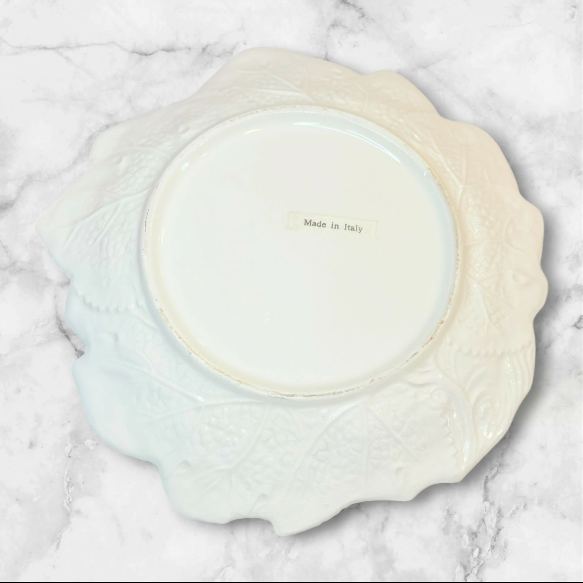 Italian Leaf Embossed Salad Plates | Set of 4 | Made in Italy | Great Condition