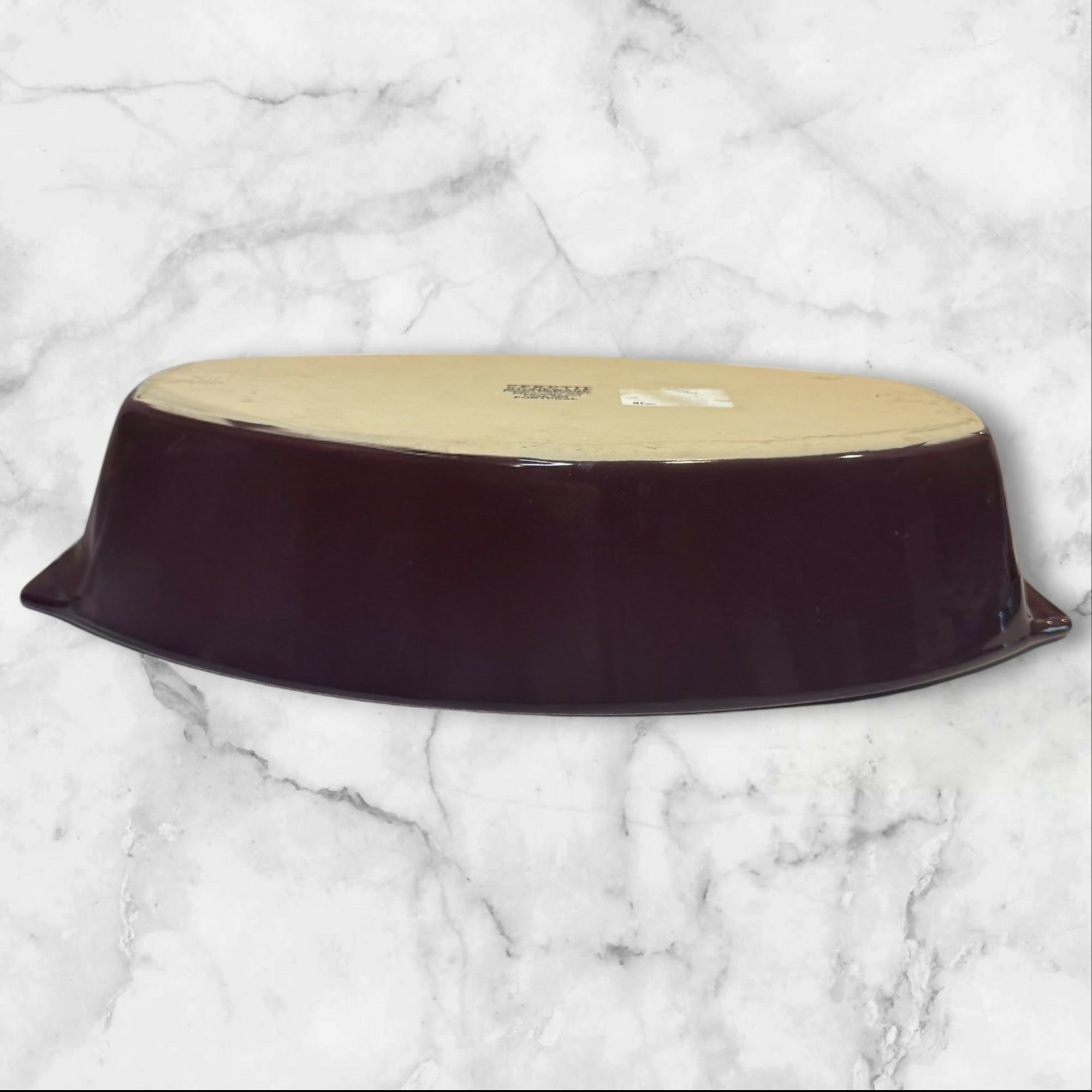 Cerutil Stoneware Maroon Oval Baking Dish Portugal Great Condition