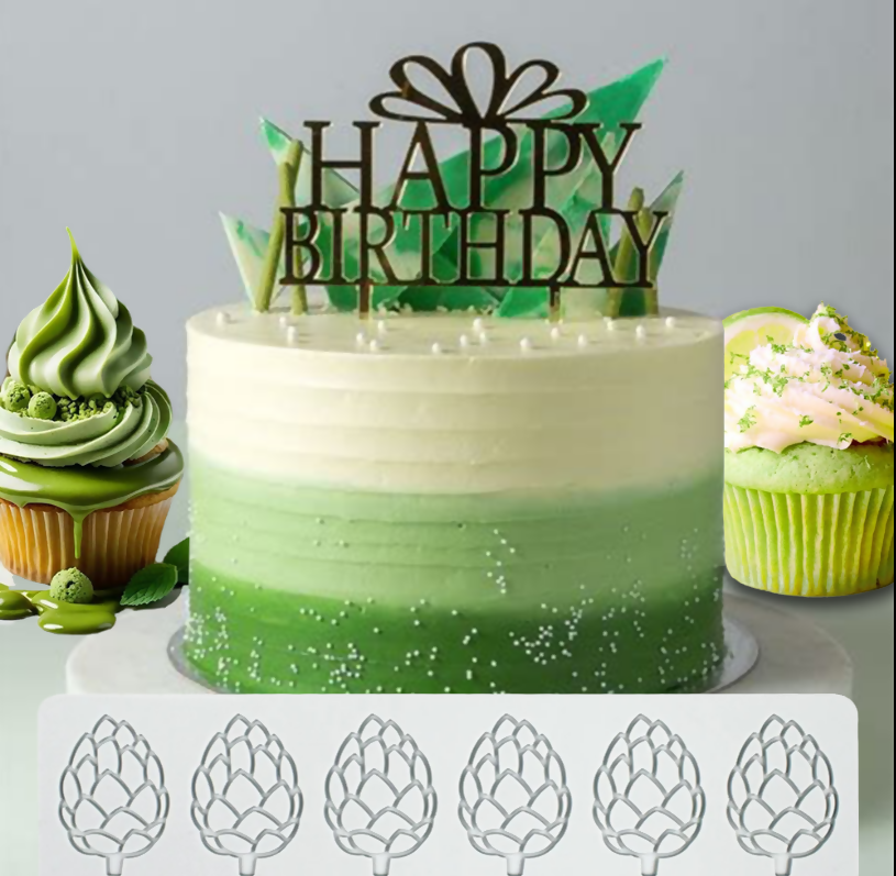 Anygleam Fondant Molder Grey Pine Cone Lace Pad Silicone Cake Baking Confectionery Tools