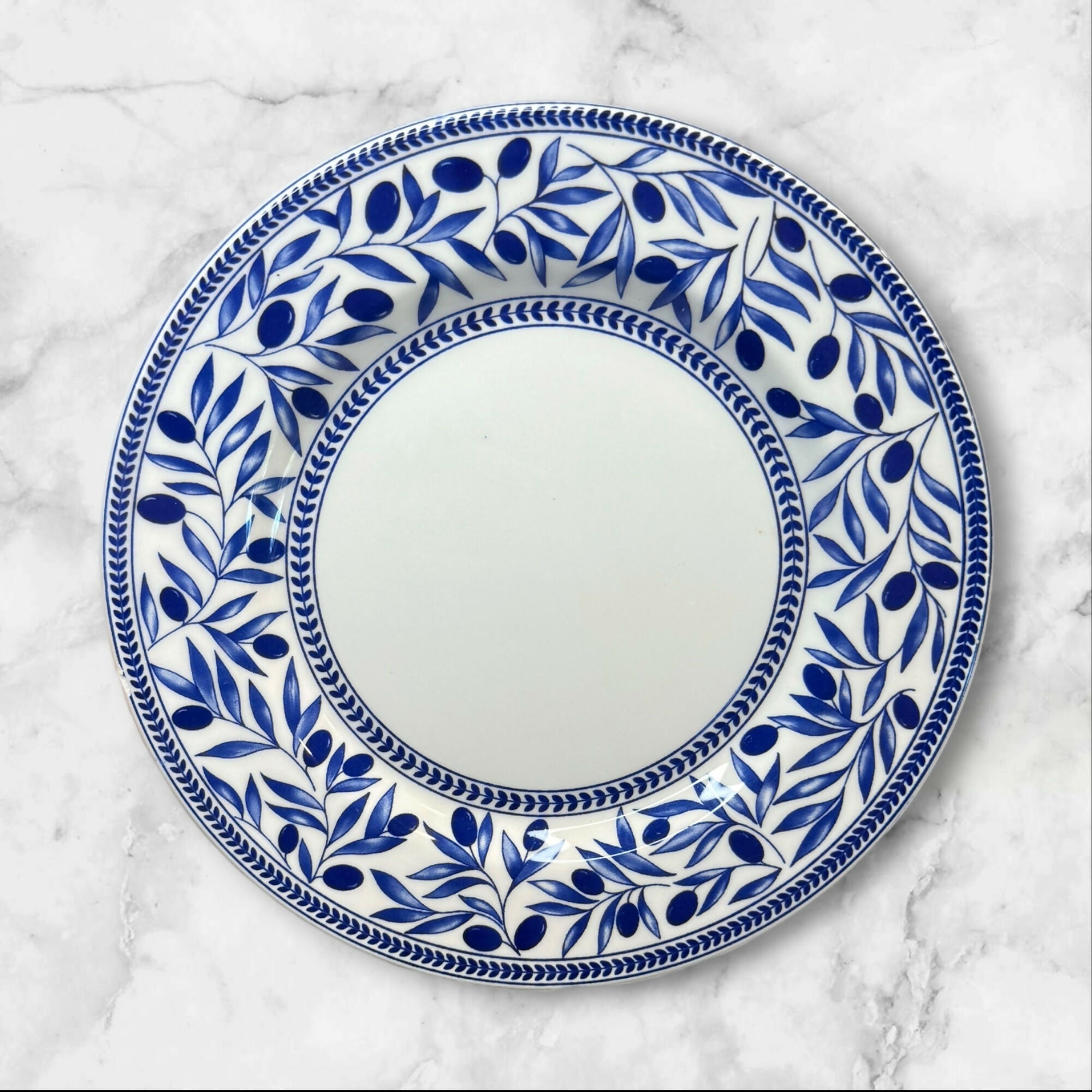 World Market Quadrifoglio Salad Plates Set of 6 Blue Italy | Great Condition