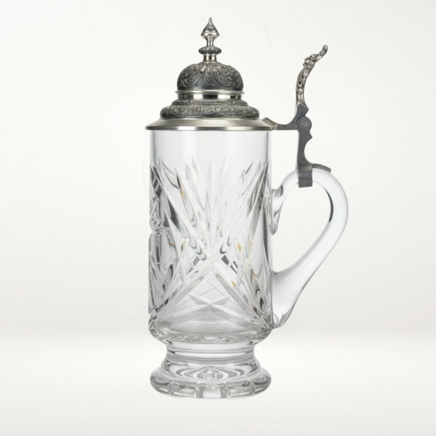 Vintage Cut Crystal Lidded Stein Pewter Lid | Excellent Condition