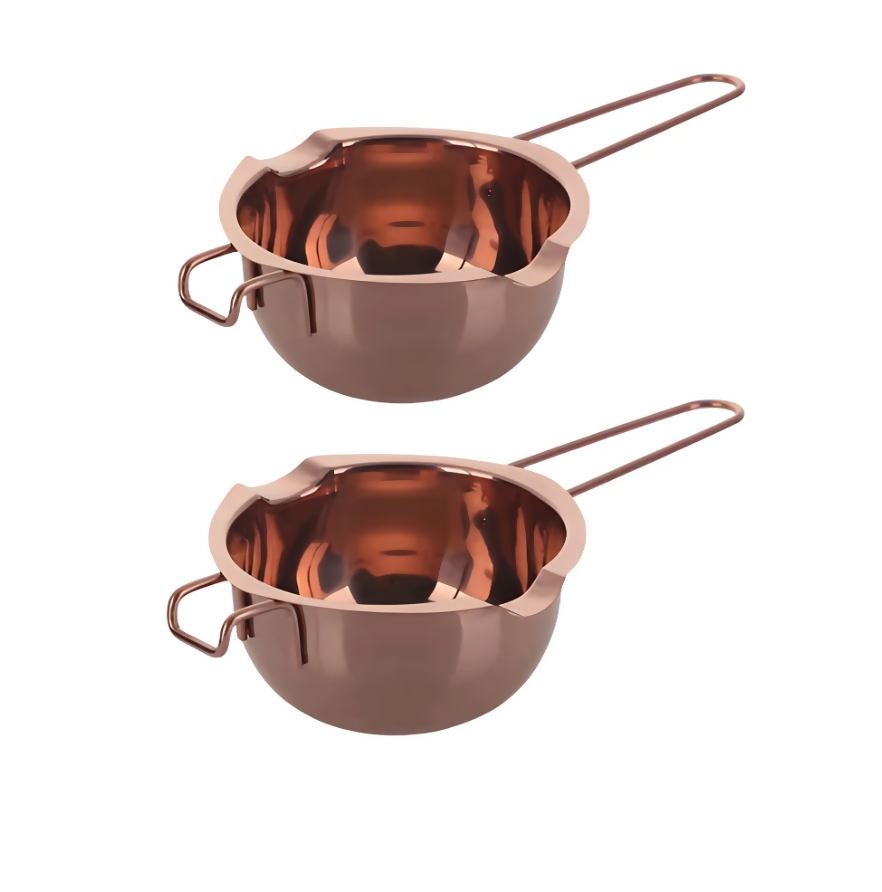 Anygleam Melting Pot 2Pcs Rose gold Chocolate Melt Cookware Kitchen Heating Container Milk Bowl Baking Tool Kitchenware