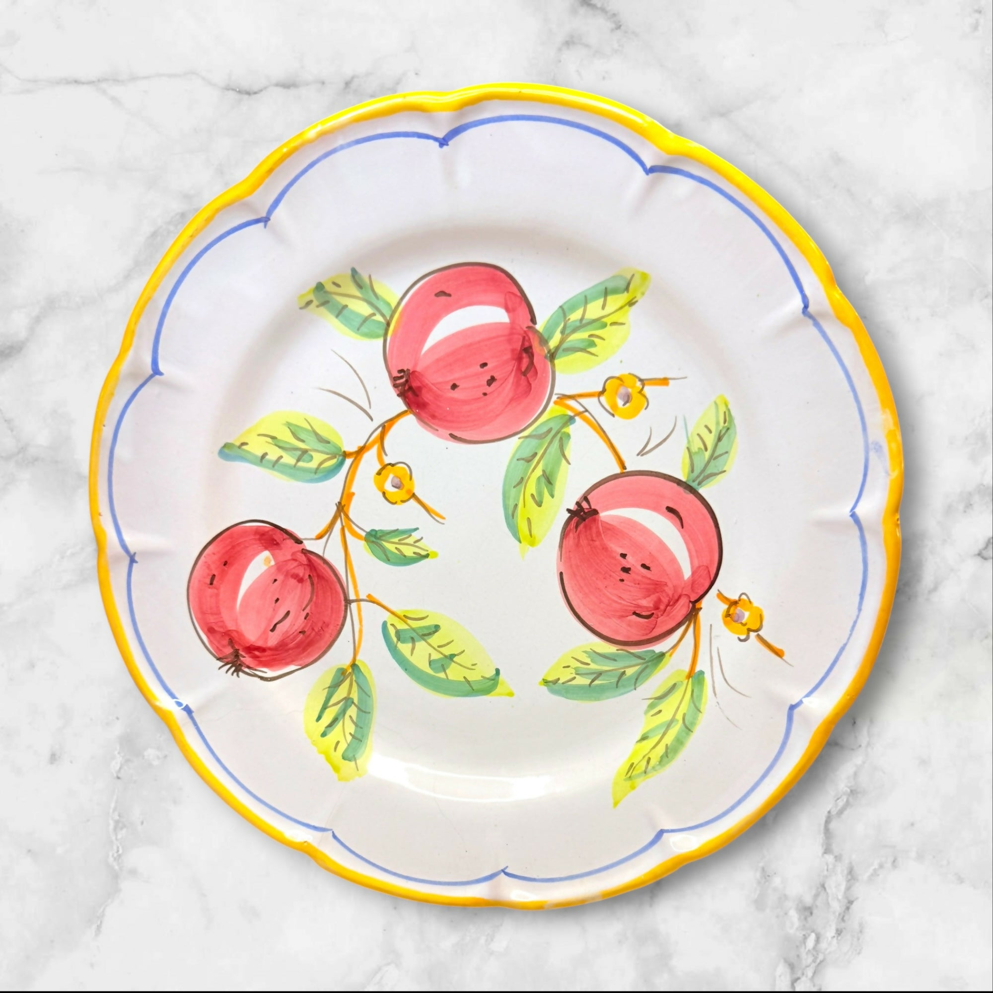 Gumps Handpainted Italian Fruit Dinner Plates Set of 5 | Gently Used