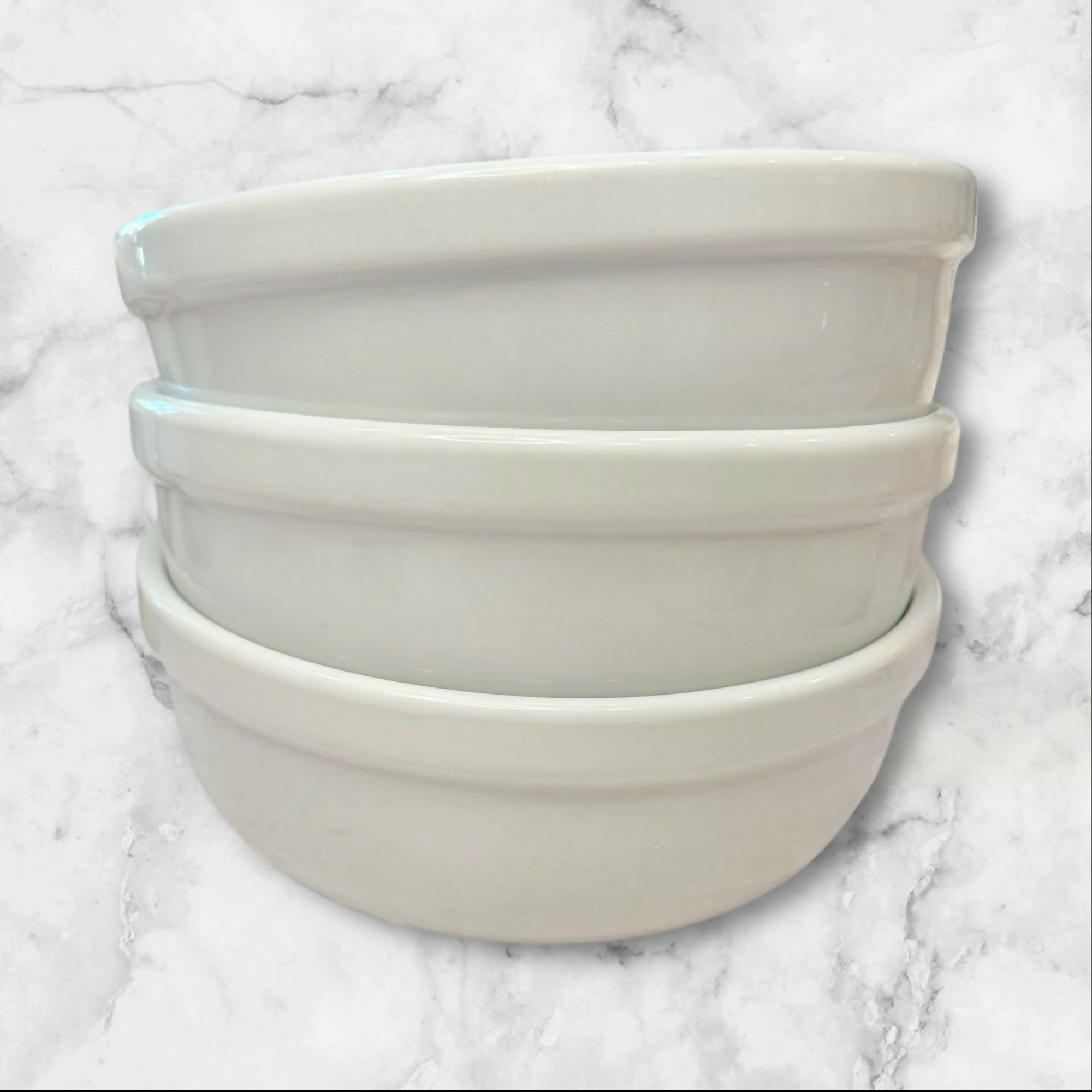 Pottery Barn Du Jour White Coupe Cereal Bowls | Set of 3 | Great Condition