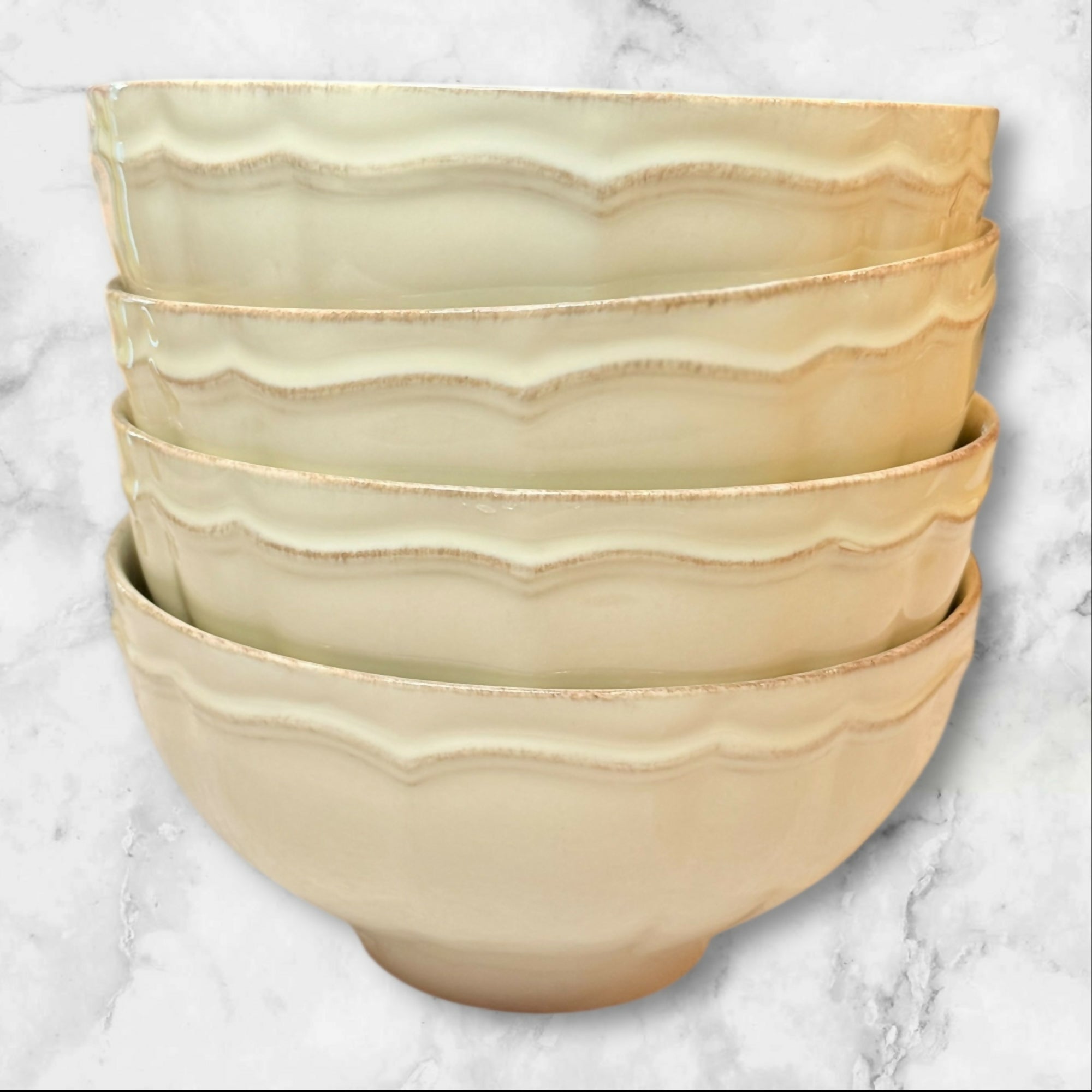 Noble Excellence Toscano Cream Soup Cereal Bowls | Set of 4 | Excellent