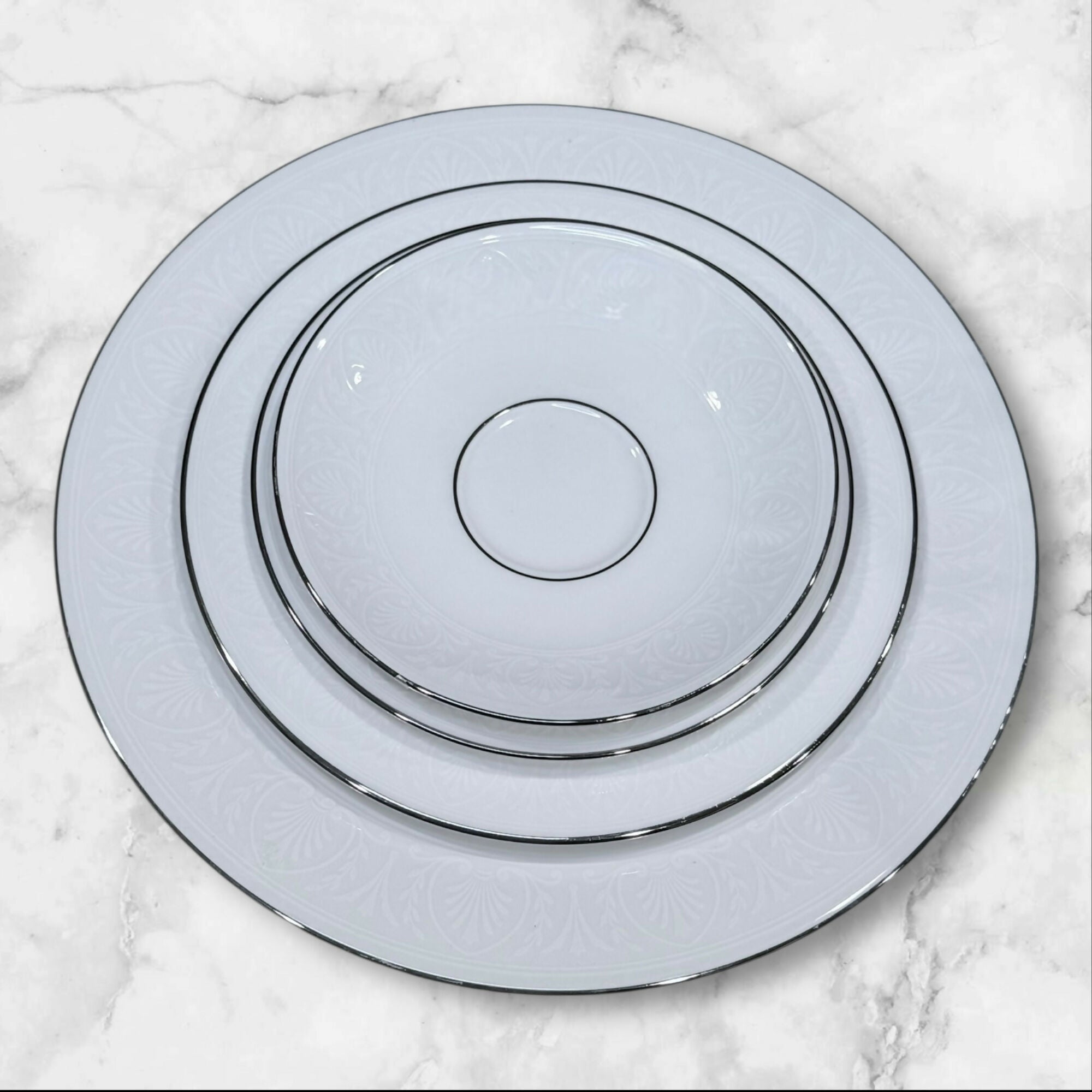 Lenox Hannah Platinum 4-Piece Place Setting | USA Made | Discontinued | Great