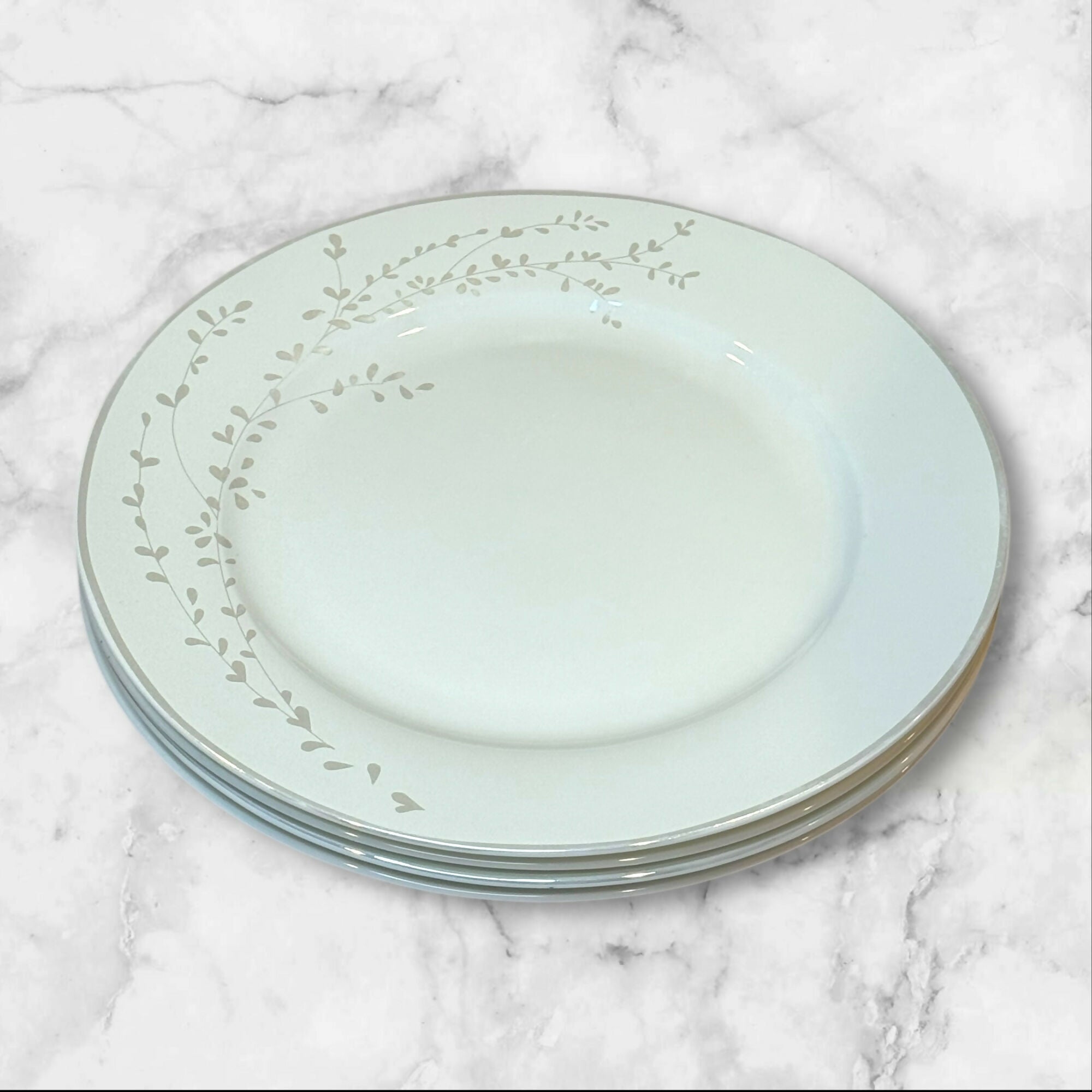 Roscher & Co Floral & Almond Blossom Bone China Salad Plates | Set of 4 | Great Condition