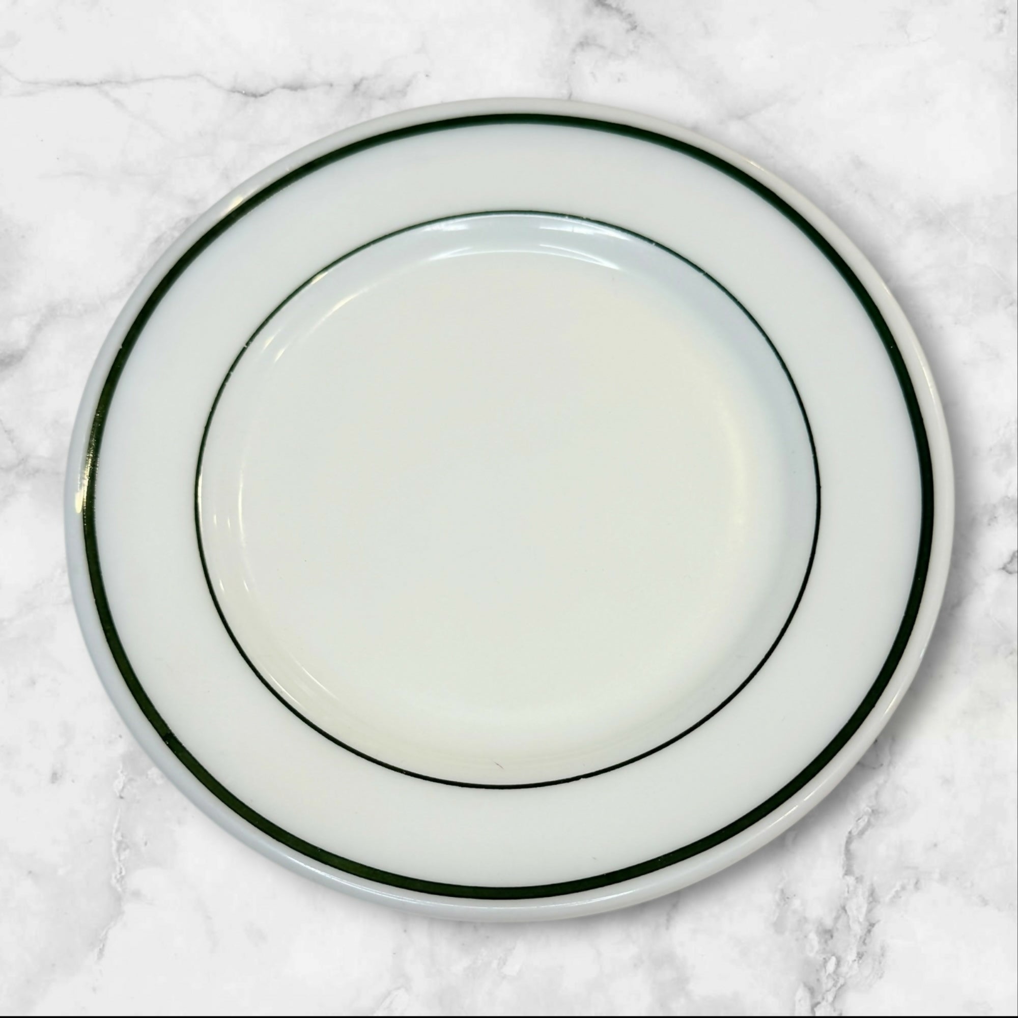 Corning Milk Glass Green Band Salad Plates Set of 3 | Good Condition