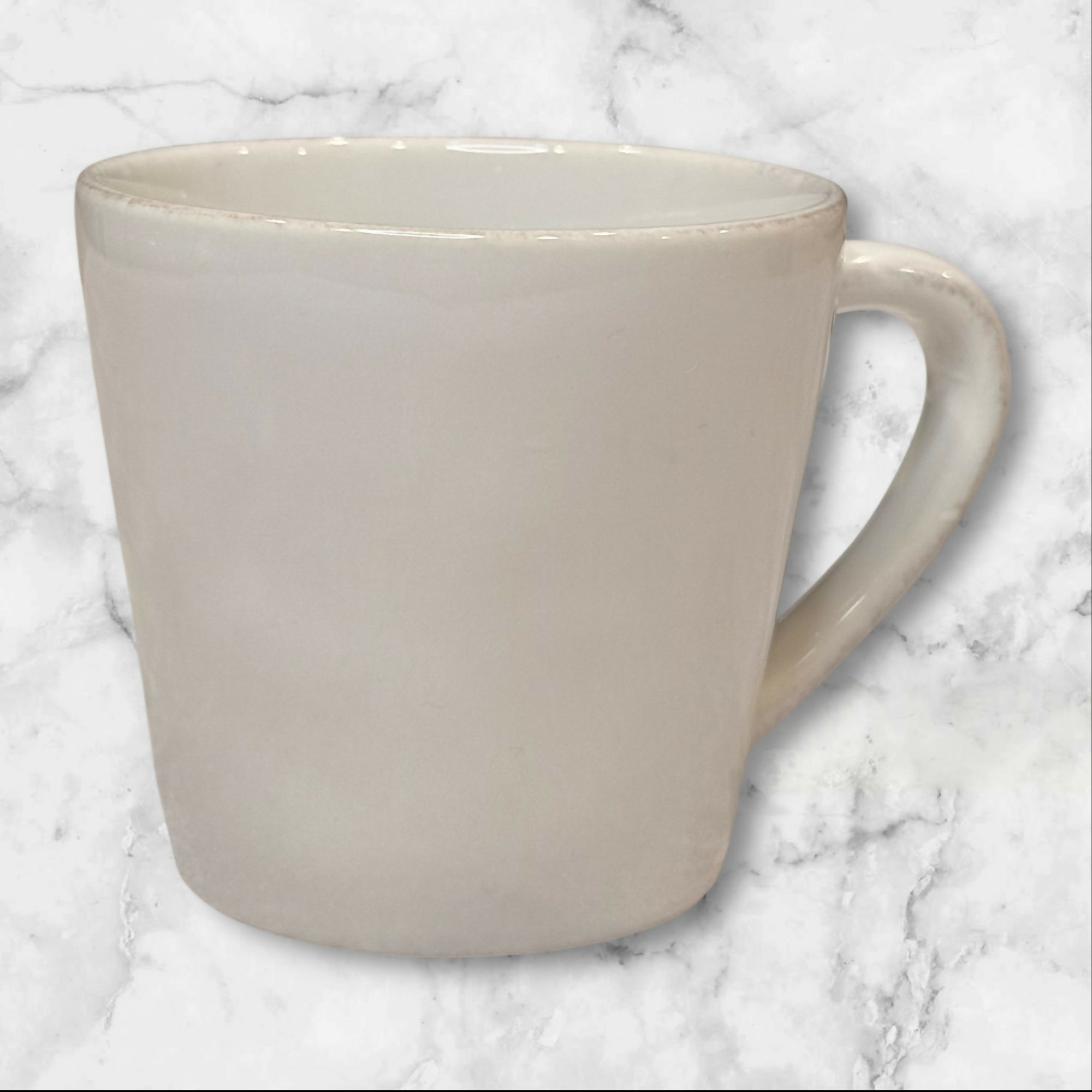 Crate & Barrel Suspected Marin 8 oz Stoneware White Mugs | Set of 4 | Excellent Condition