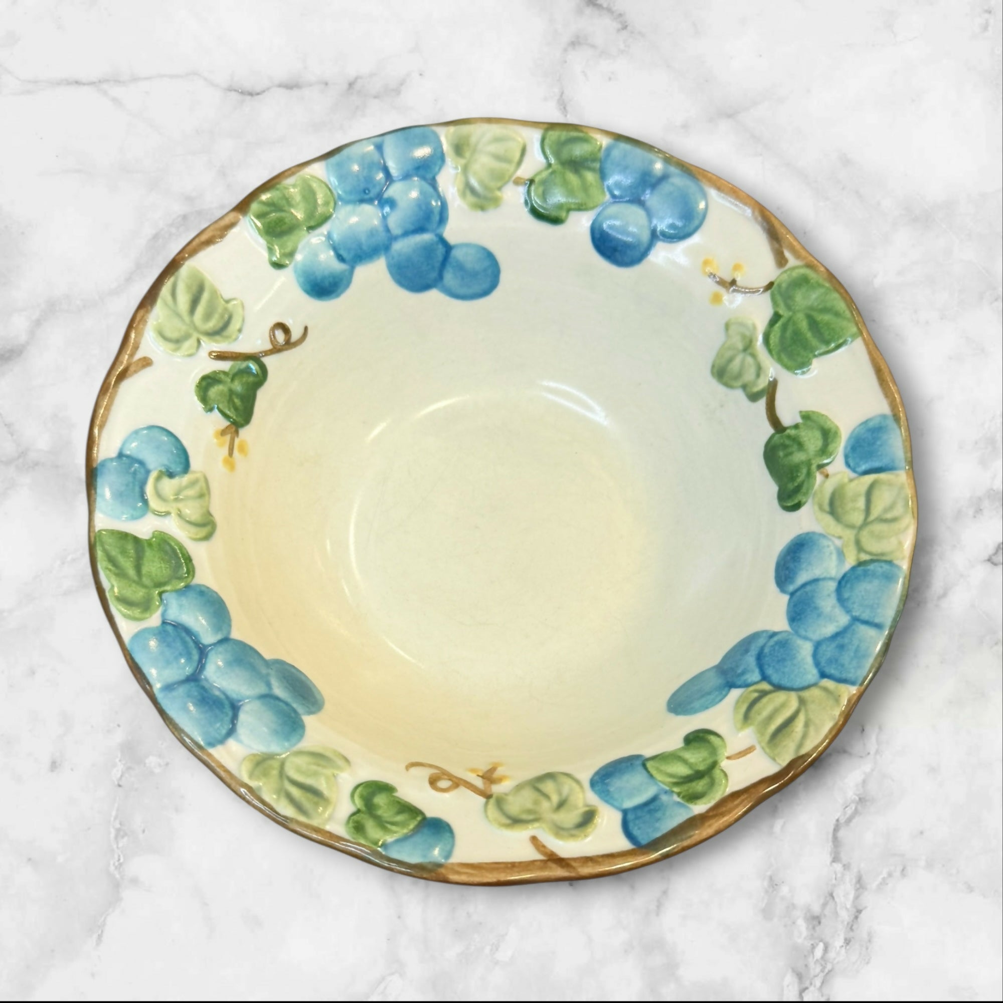 Metlox Poppytrail Sculptured Grape Rim Cereal Bowls | Set of 4 | Good Condition
