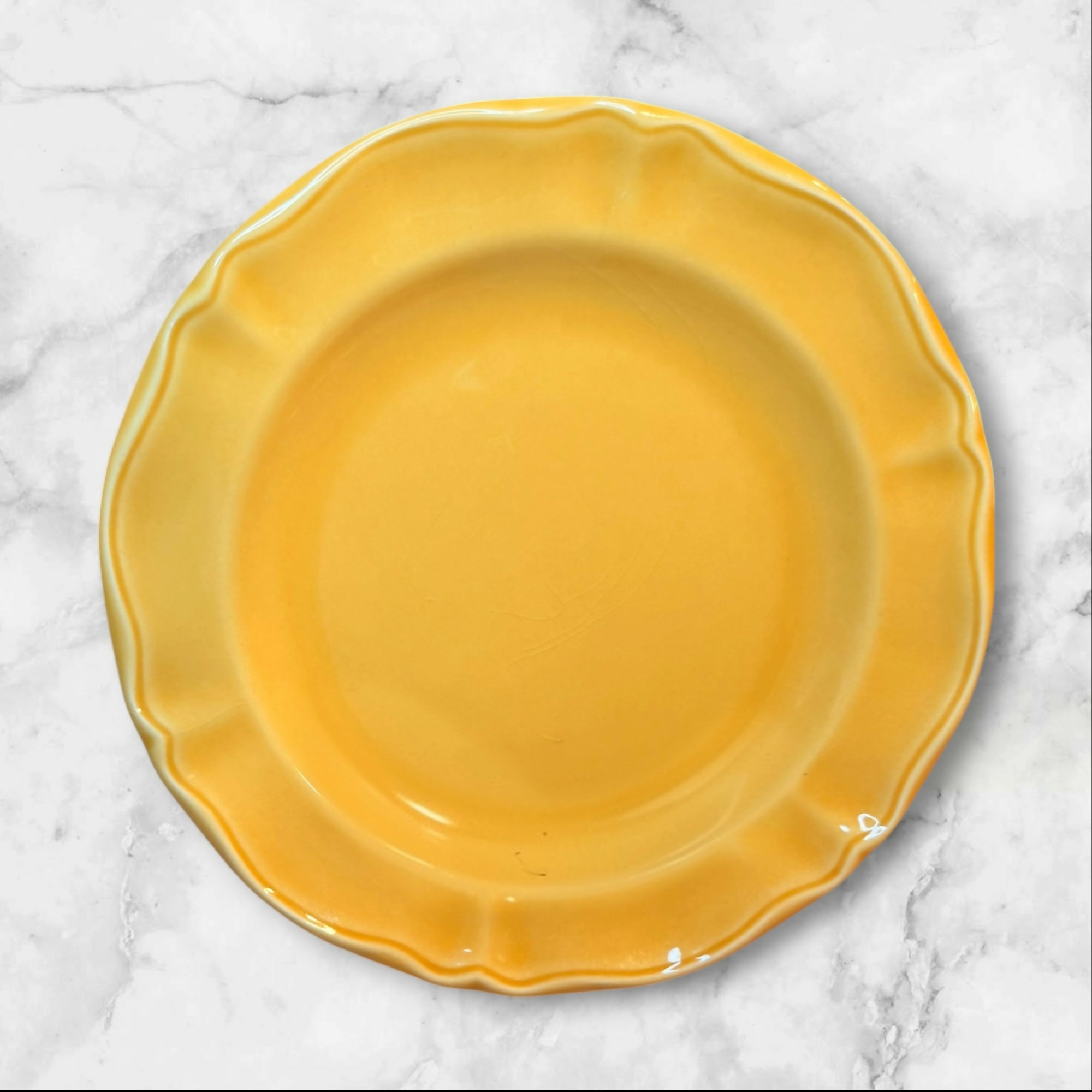 Varages France Yellow Scalloped Salad Plates Set of 6 | Great Condition