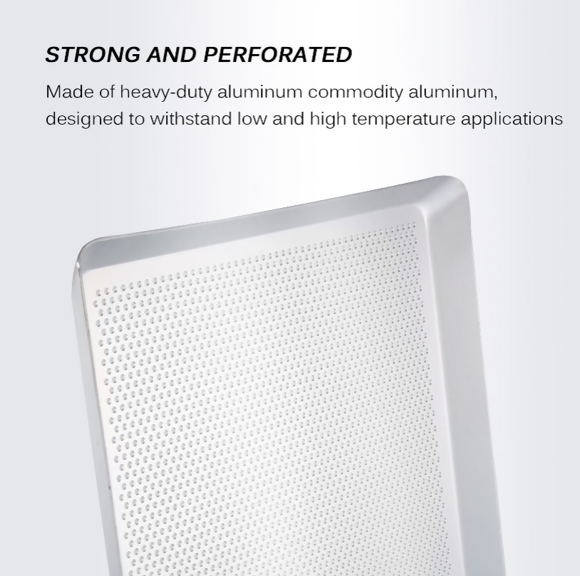 ANYGLEAM Baking Tray Silver 1Pc Rectangular Perforated Oven Pastry Sheet Pan With Hole