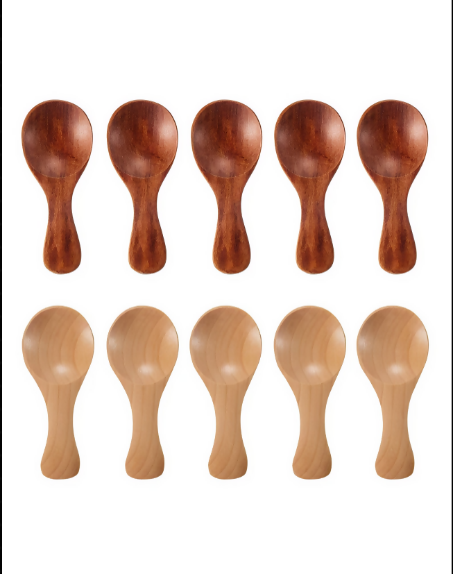 Anygleam Mixed Color 10 pcs Wooden Kitchen Spoon Kitchen Tableware