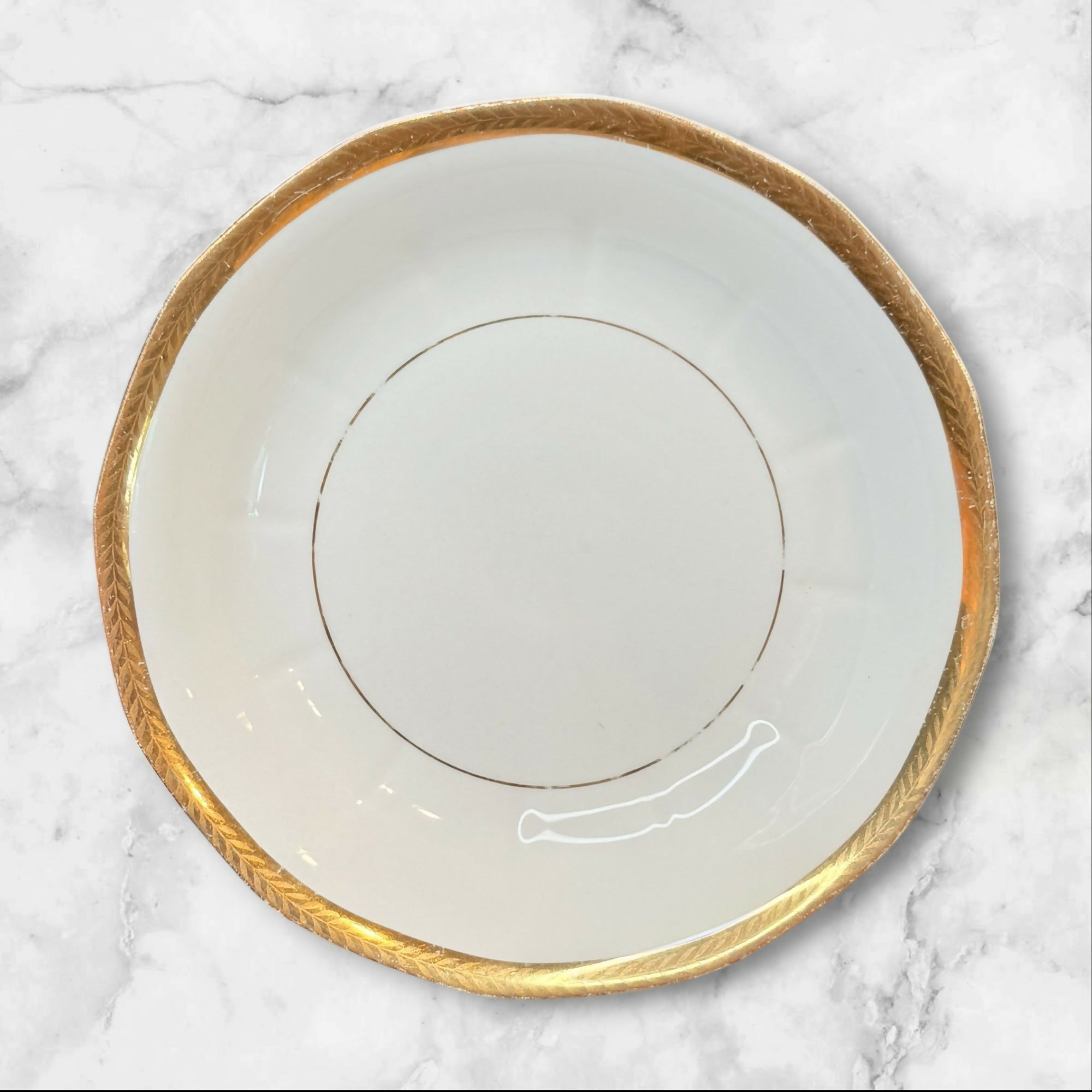 La Roi 18K Gold Rim Soup Bowls | Set of 5 | Vintage | Good Condition