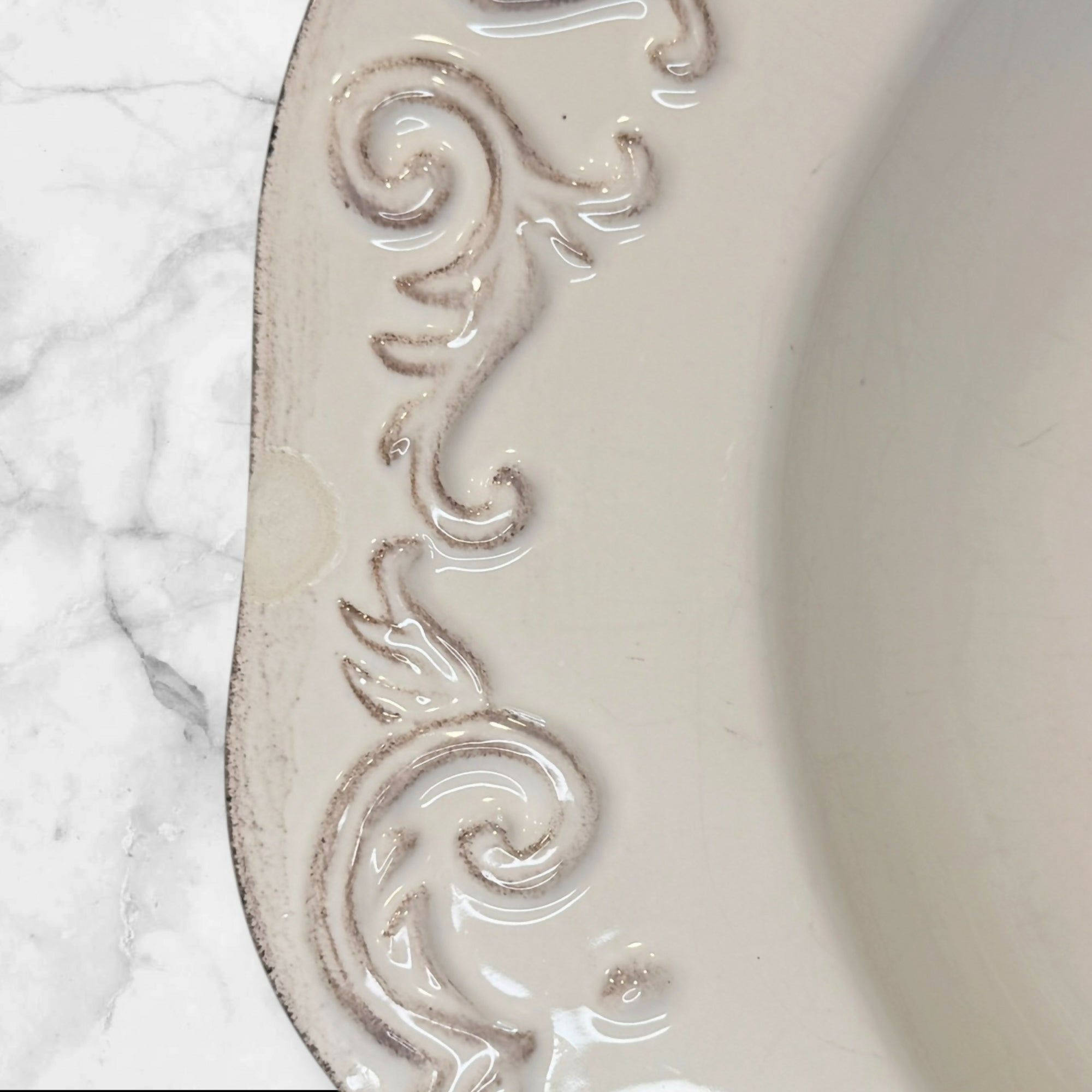 Sur La Table Baroque Embossed Pasta Bowls | Set of 6 | Gently Used