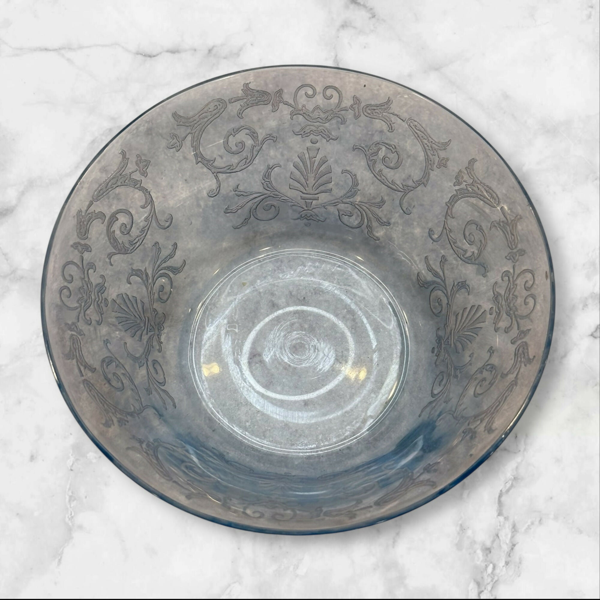 Fostoria Versailles Blue Finger Bowls & Underplates | Set of 4 | Great