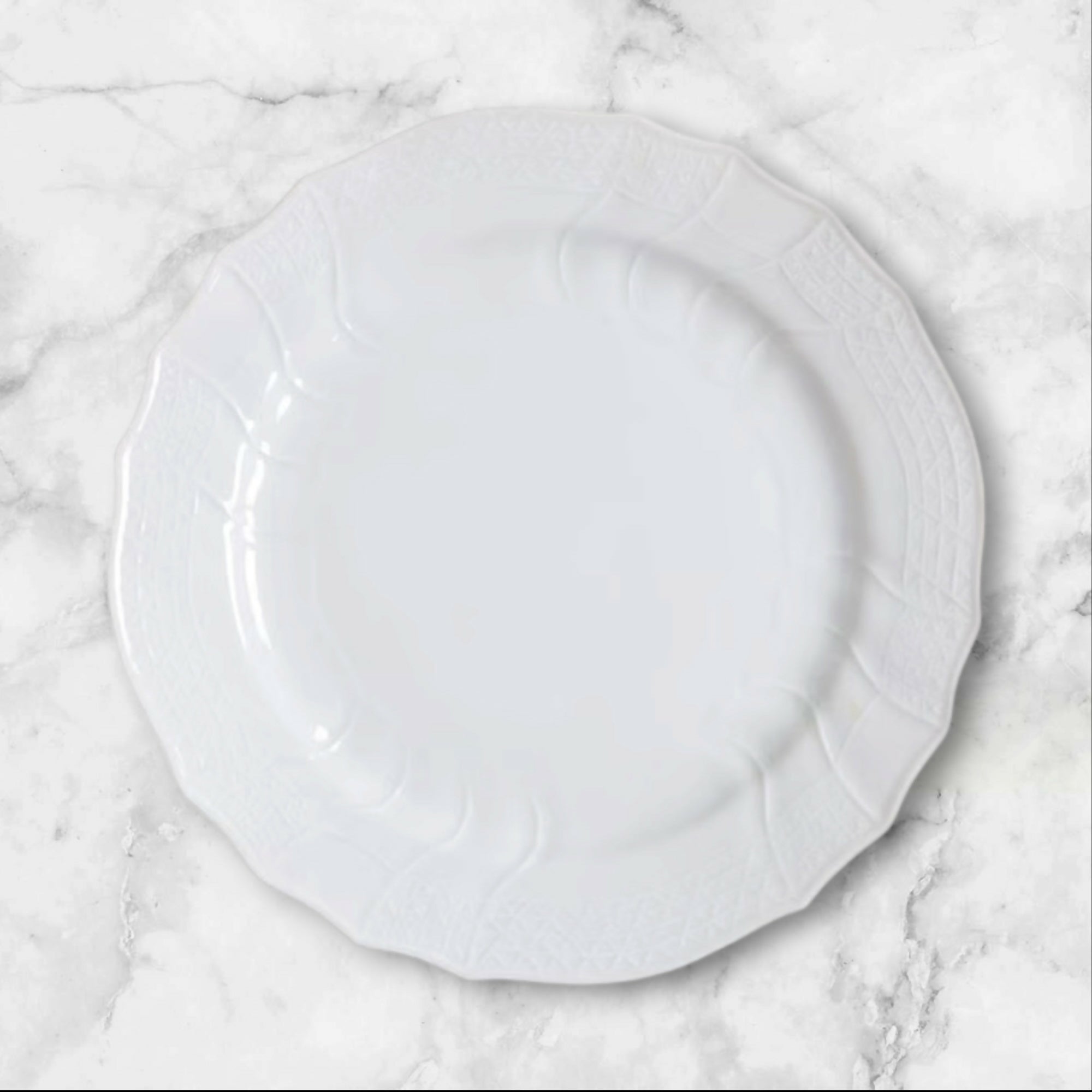 Hutschenreuther Dresden All White Dinner Plates Set of 3 | Excellent Condition