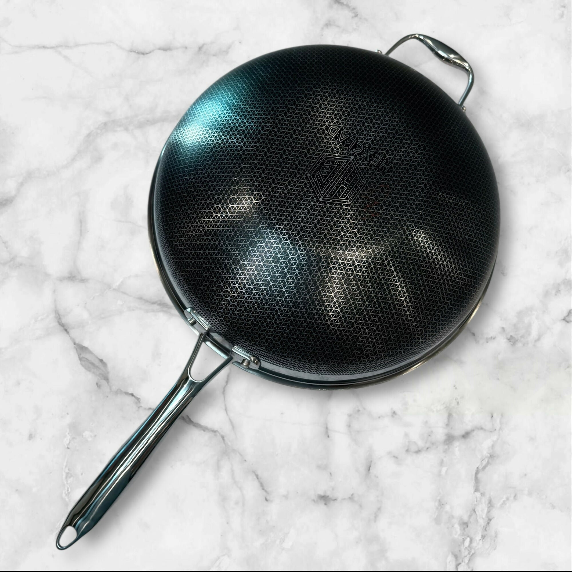 HexClad 12 Inch Hybrid Wok Pan w/ Lid & Bag | Excellent Condition
