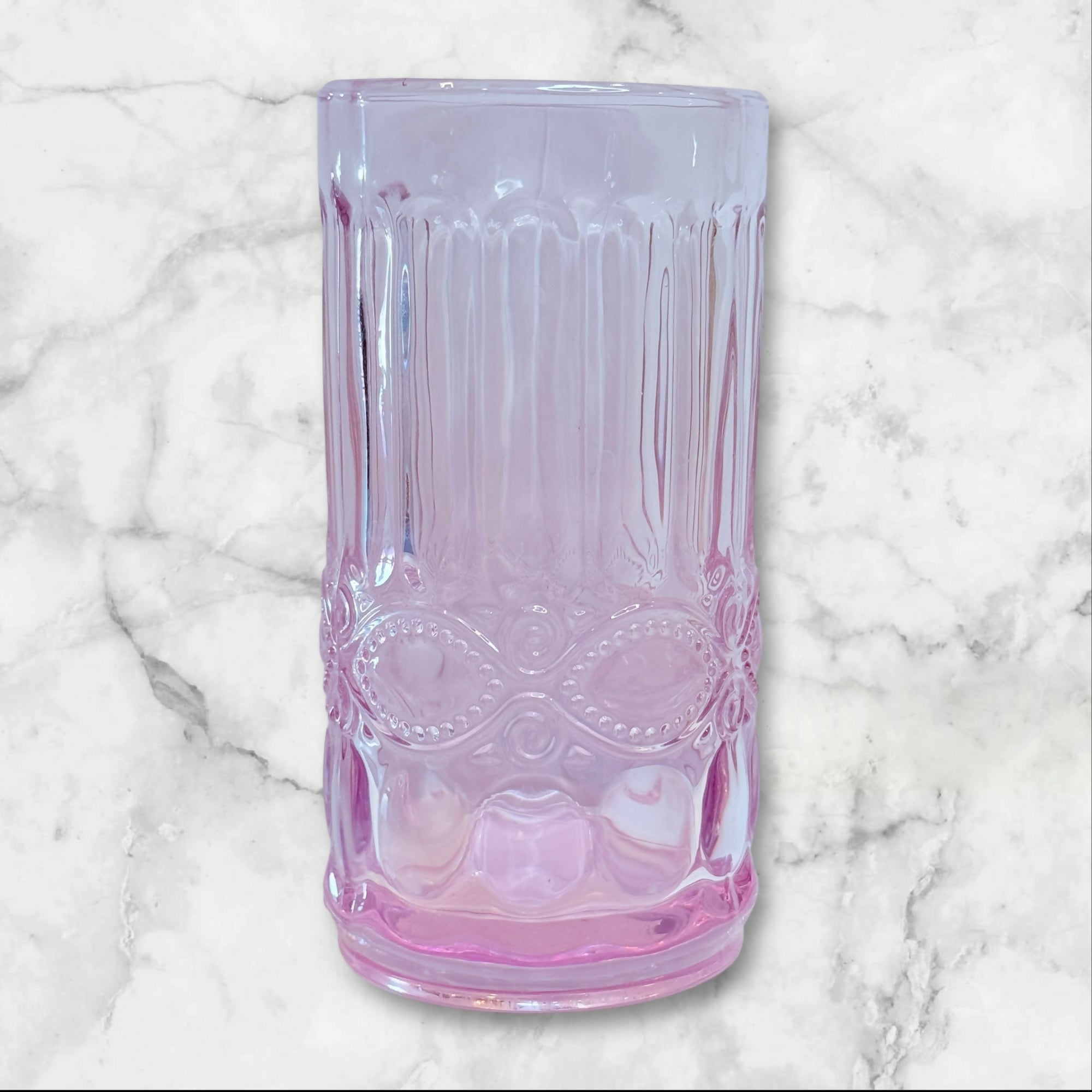 Pier 1 Vintage Pink Iridescent Highball Glasses | Set of 2 | Excellent Condition