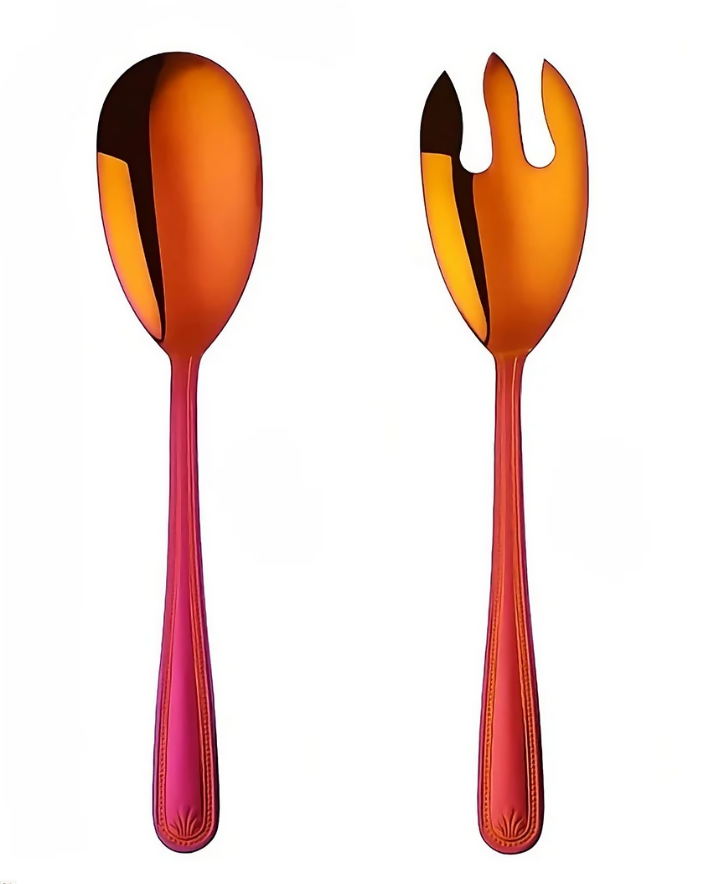 Anygleam Red Giant Spoon & Fork Set – 2-Piece Stainless Steel