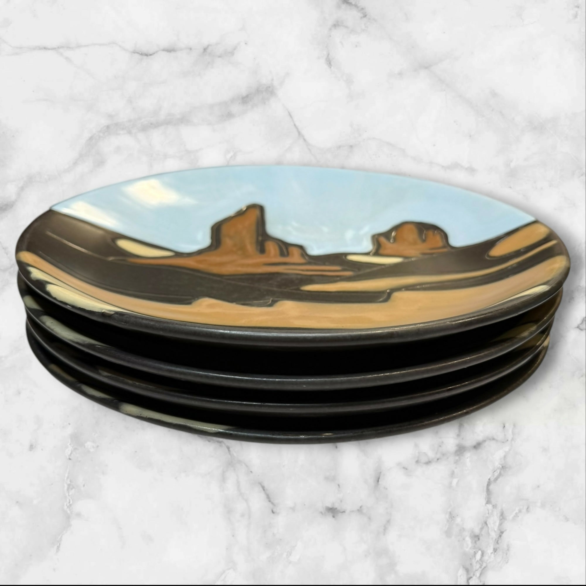 Tabletops Unlimited Navajo Sedona Red Rocks Plates | Set of 4 | Great Condition