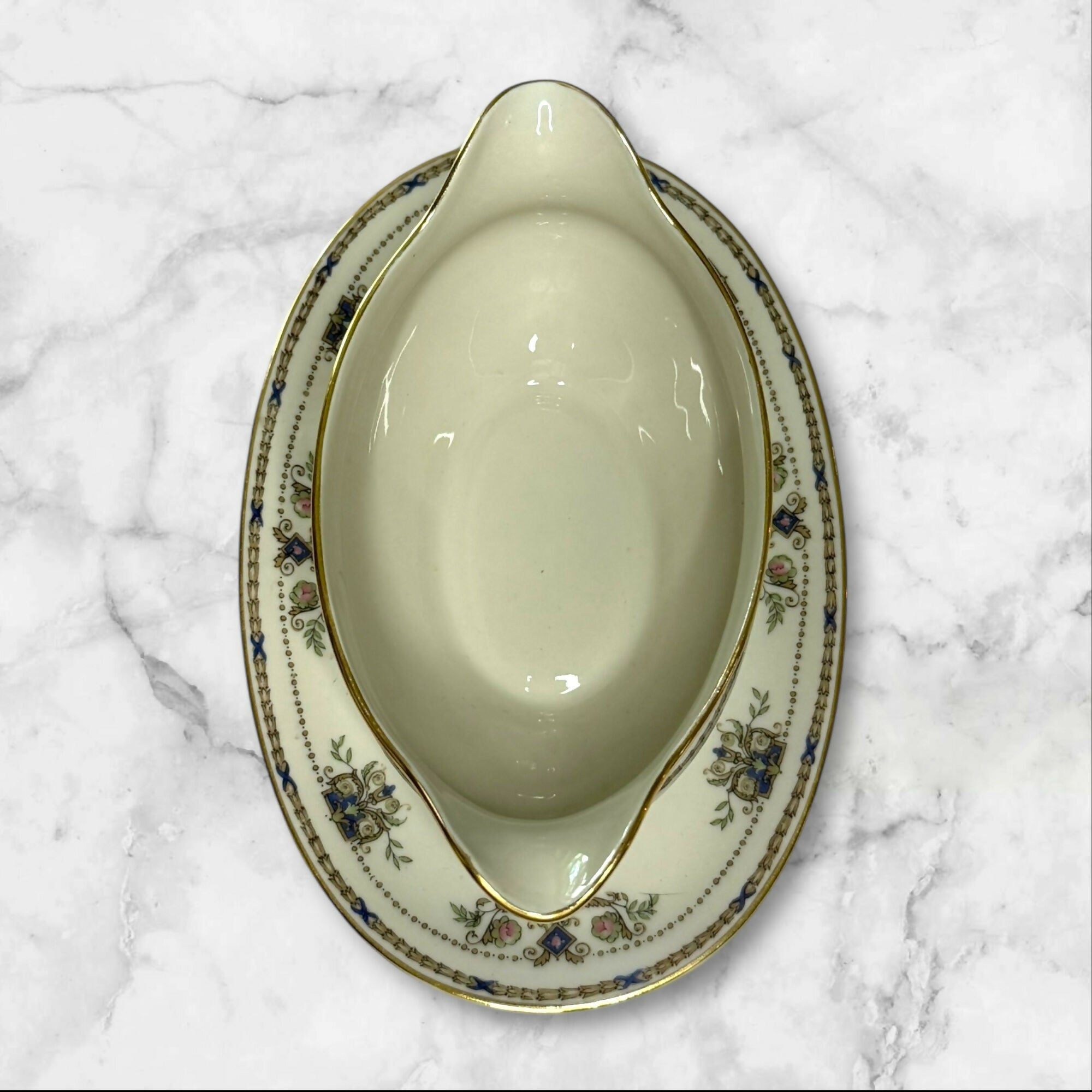 Syracuse China Old Ivory Gravy Boat w/ Underplate | The Fair Chicago | Great Condition