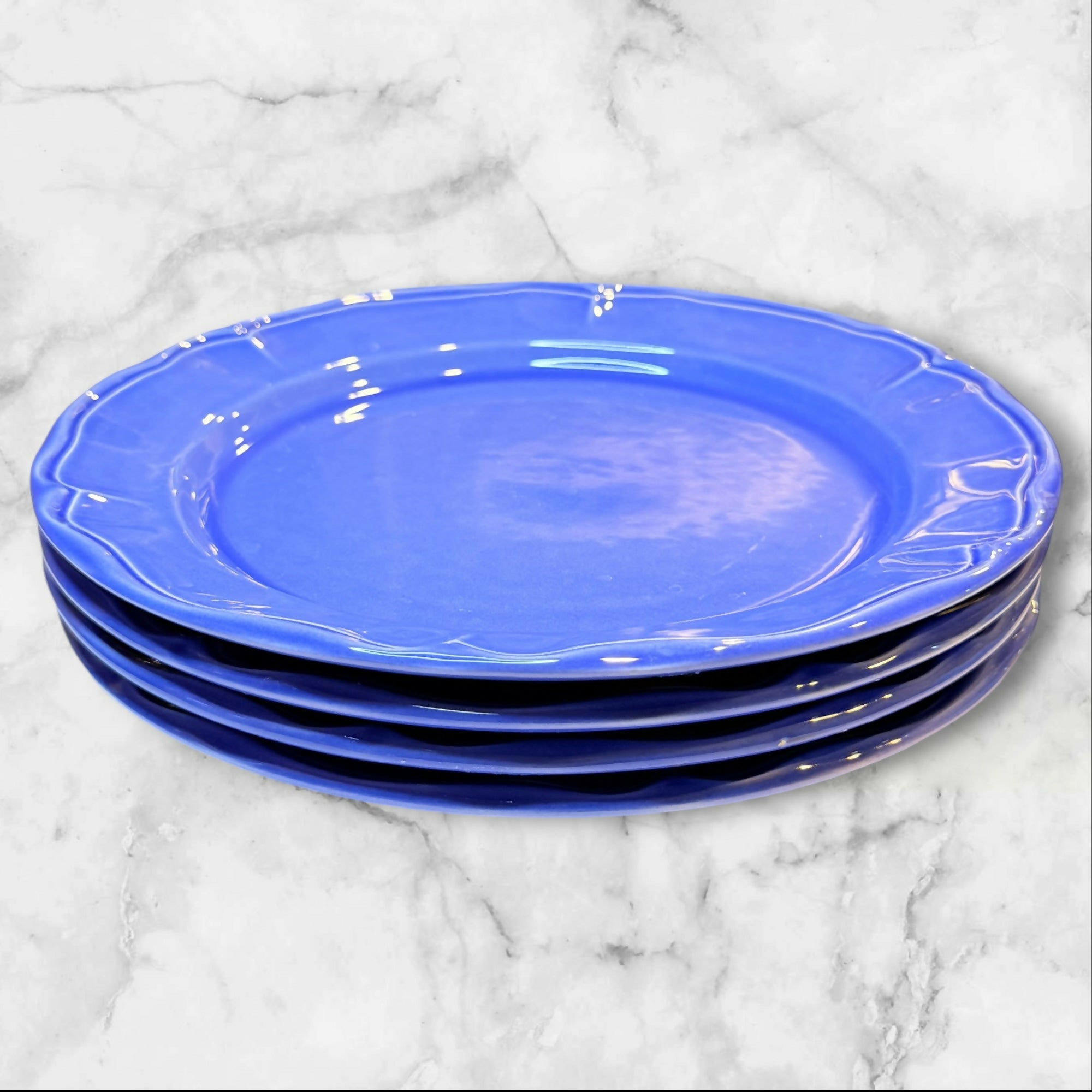 Varages Luberon Blue Purple Dinner Plates Set of 4 | Great Condition