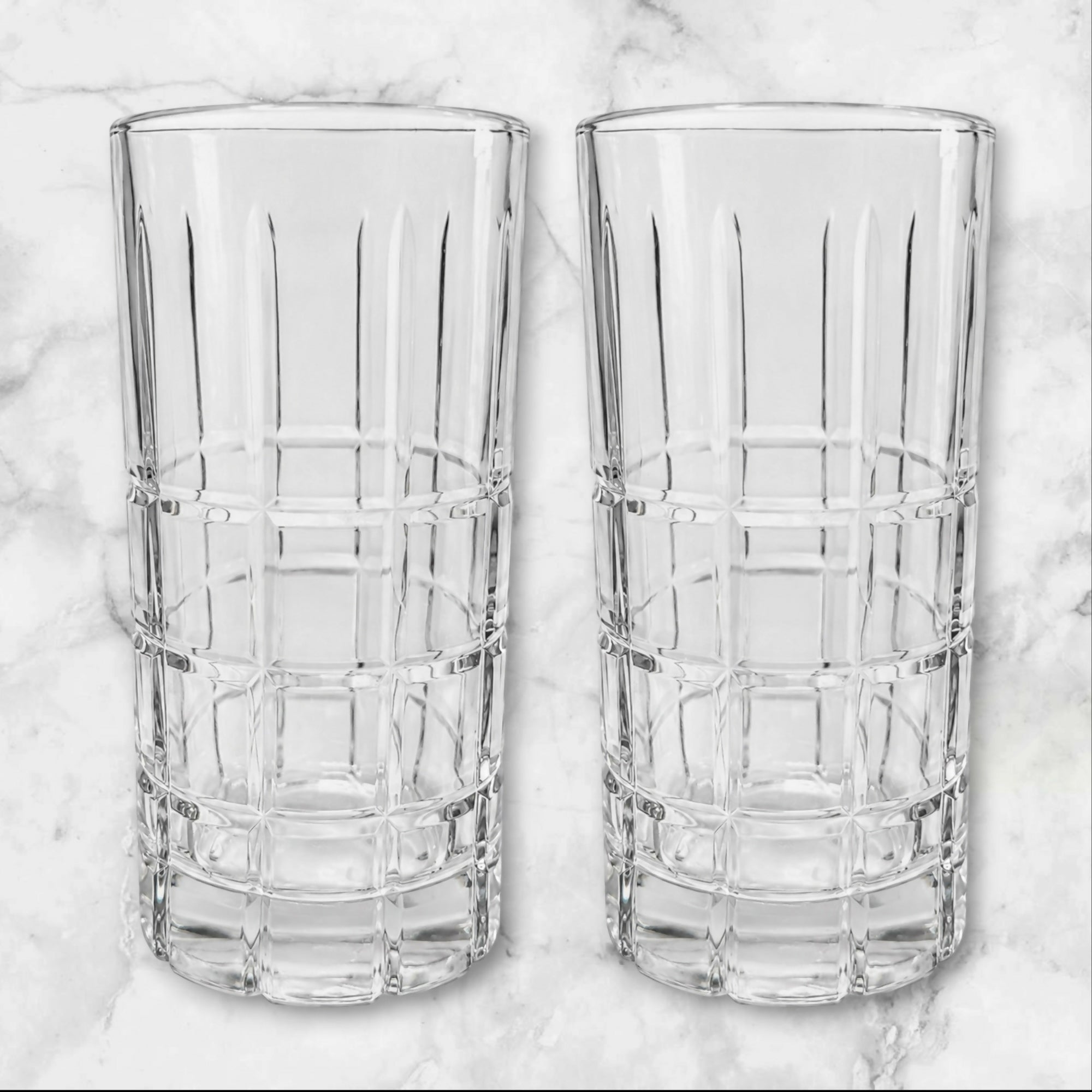 Anchor Hocking Tartan Manchester Iced Tea Glasses Set of 2 USA Great Condition