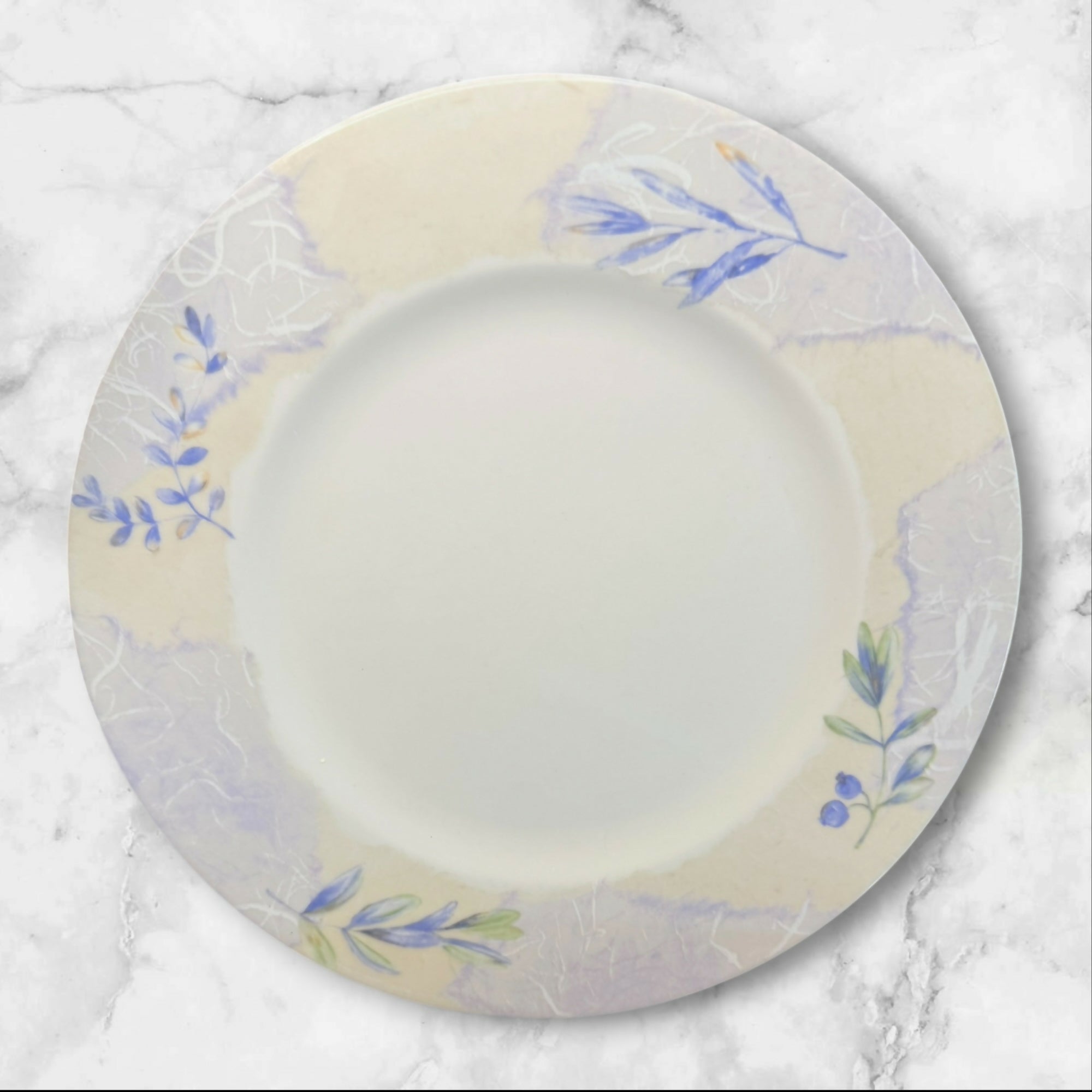 222 Fifth Torn Paper Dinner Plates | Set of 4 | Floral Stoneware | Great Condition
