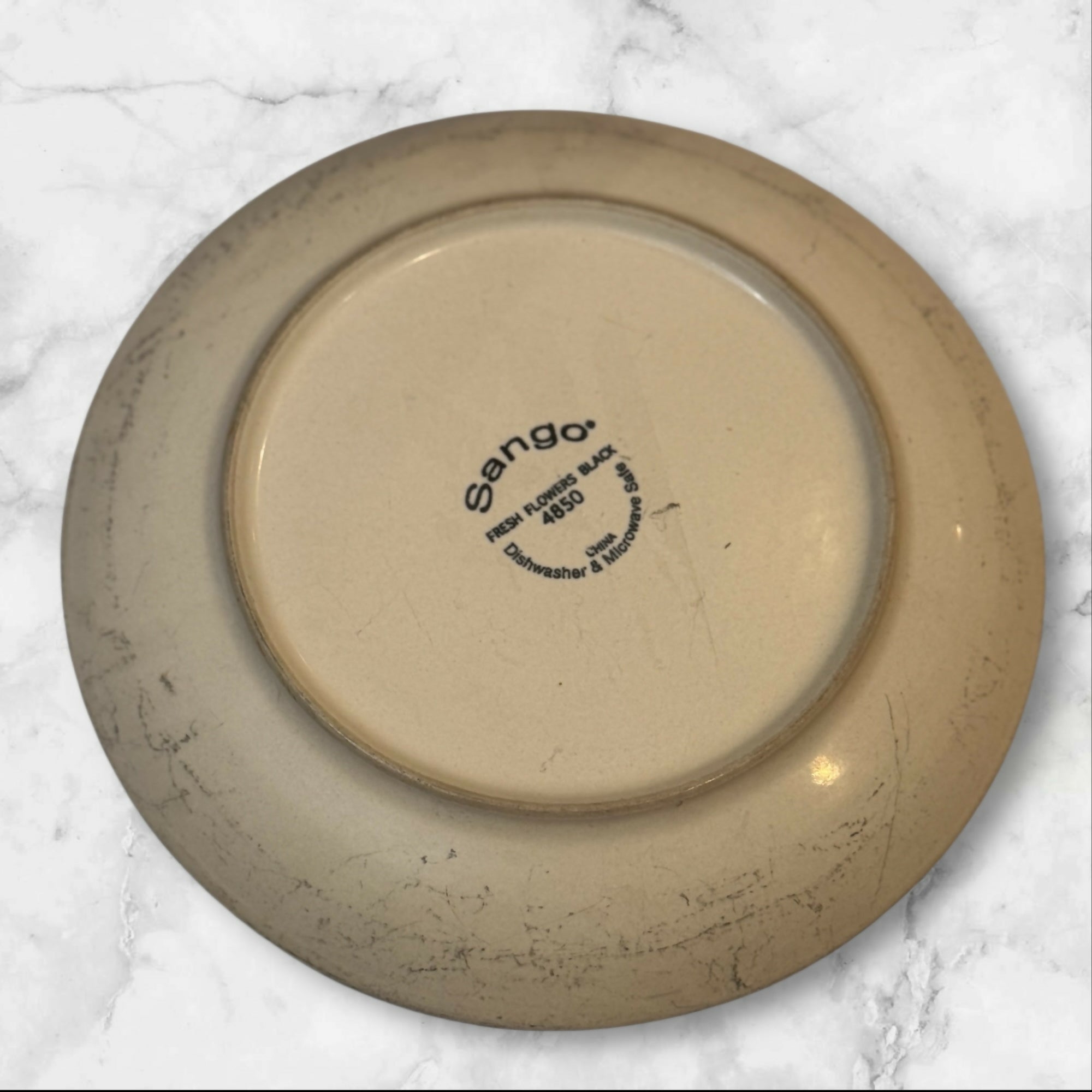 Sango Fresh Flowers Black Dinner & Salad Plates | Set of 8 | Gently Used