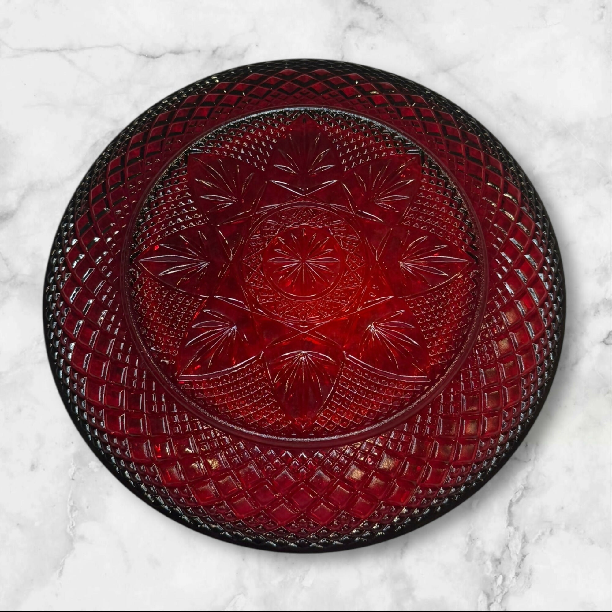 Cristal D’Arques Antique Ruby Luncheon Plates | Set of 4 | Excellent Condition