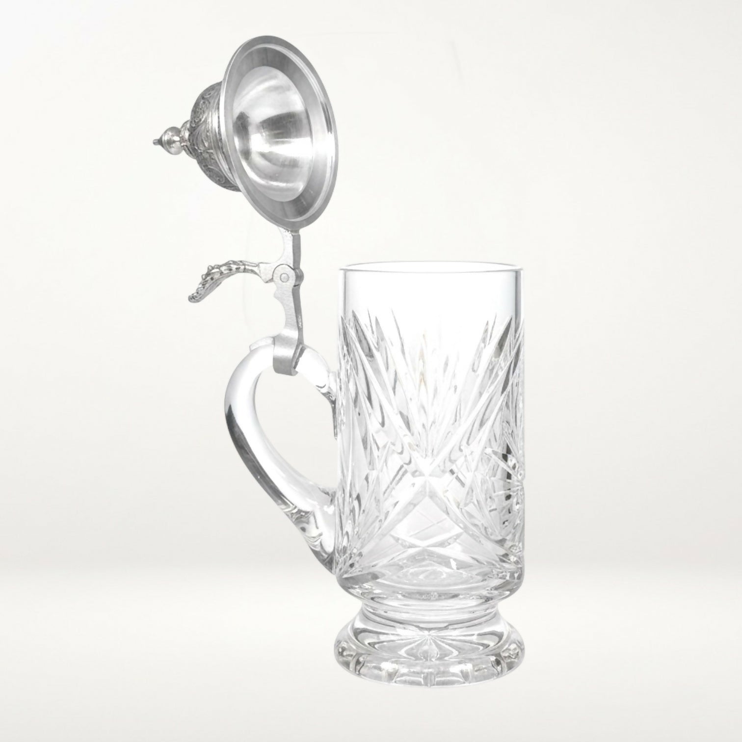 Vintage Cut Crystal Lidded Stein Pewter Lid | Excellent Condition